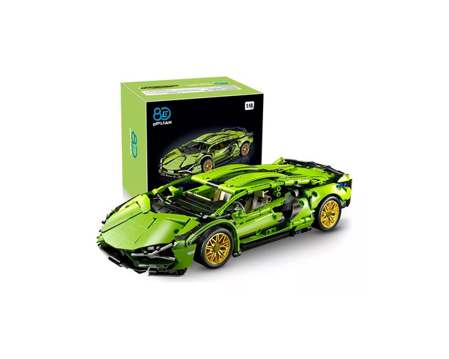 Bloques Construcción Coche Carrera Verde1299pc