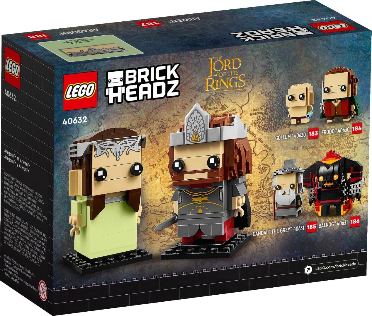 Foto 3 pulgar | Lego Brickheadz Aragorn & Arwen (40632) El Señor De Los Anillos - Venta Internacional.