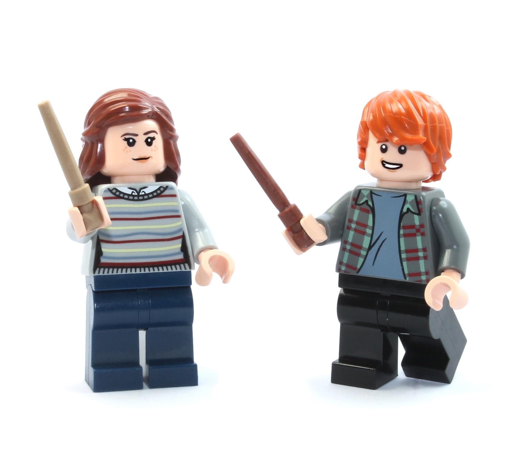 Combo De Minifiguras Lego Harry Potter Hermione Ron Con Varitas - Venta Internacional. $425