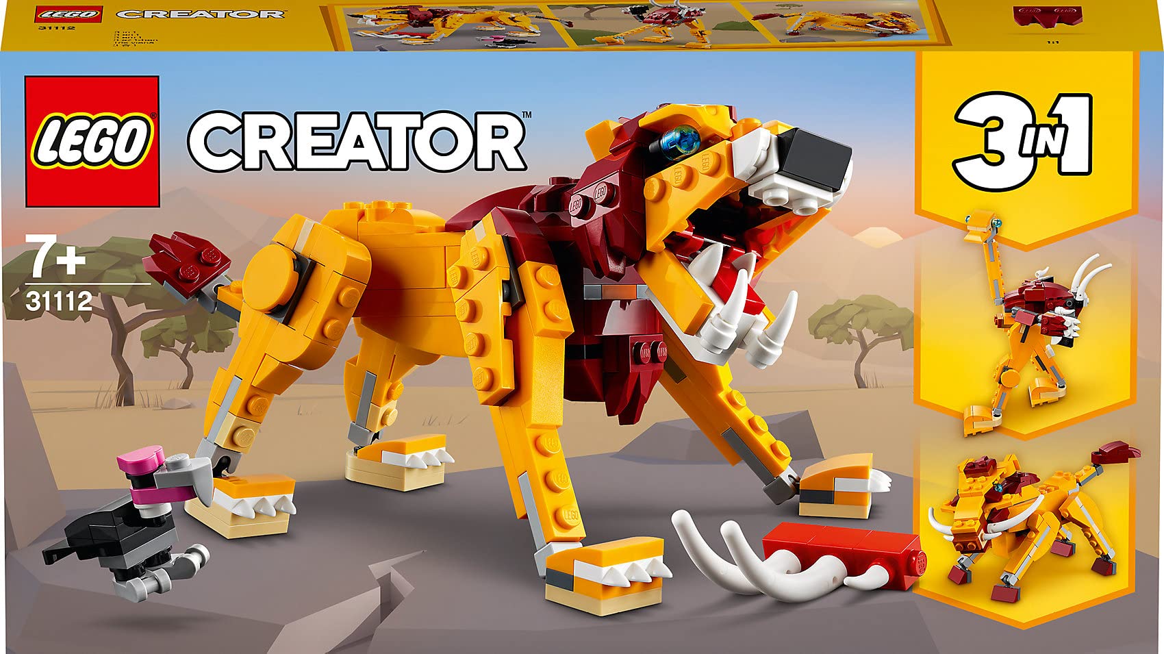 Foto 2 pulgar | Juguete Lego Creator 3 En 1: León Salvaje, Avestruz Y Jabalí, 224 Piezas - Venta Internacional.
