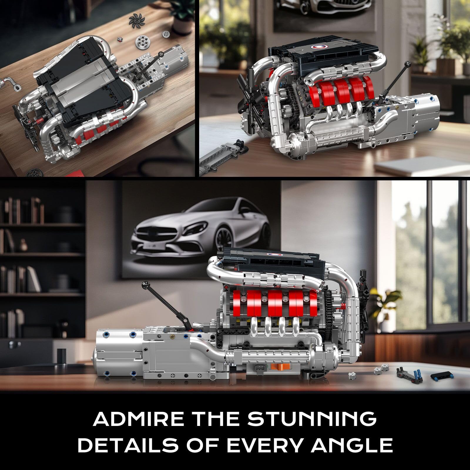 Foto 3 | Kit De Bloques De Construcción Mould King 10203, Motor V8, Modelo 1169 Unidades - Venta Internacional.