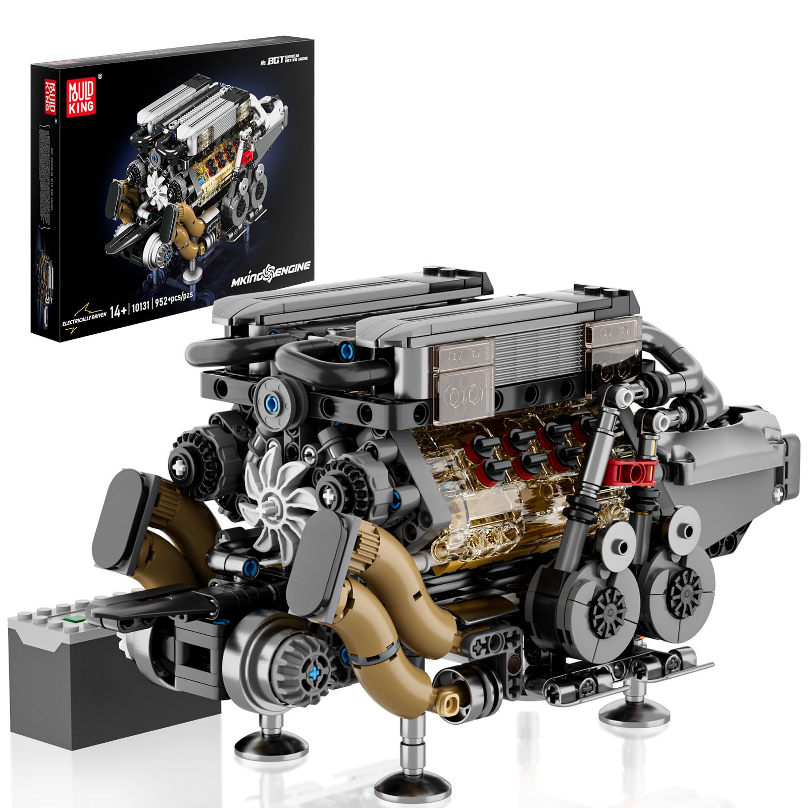 Kit De Motor Mould King W16 Twin V8 Visible, Motor De Coche, 952 Unidades - Venta Internacional.