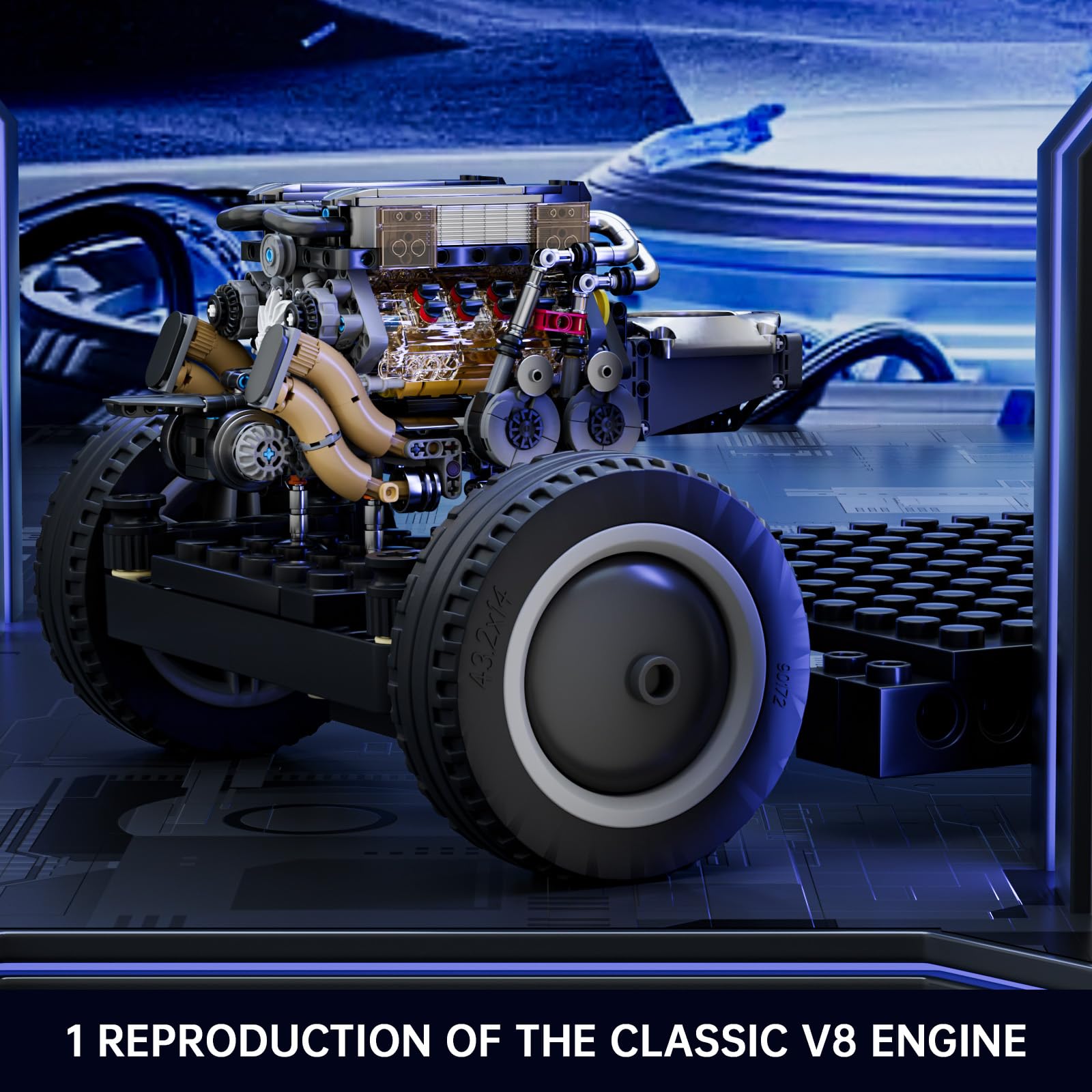 Foto 3 | Kit De Motor Mould King W16 Twin V8 Visible, Motor De Coche, 952 Unidades - Venta Internacional.