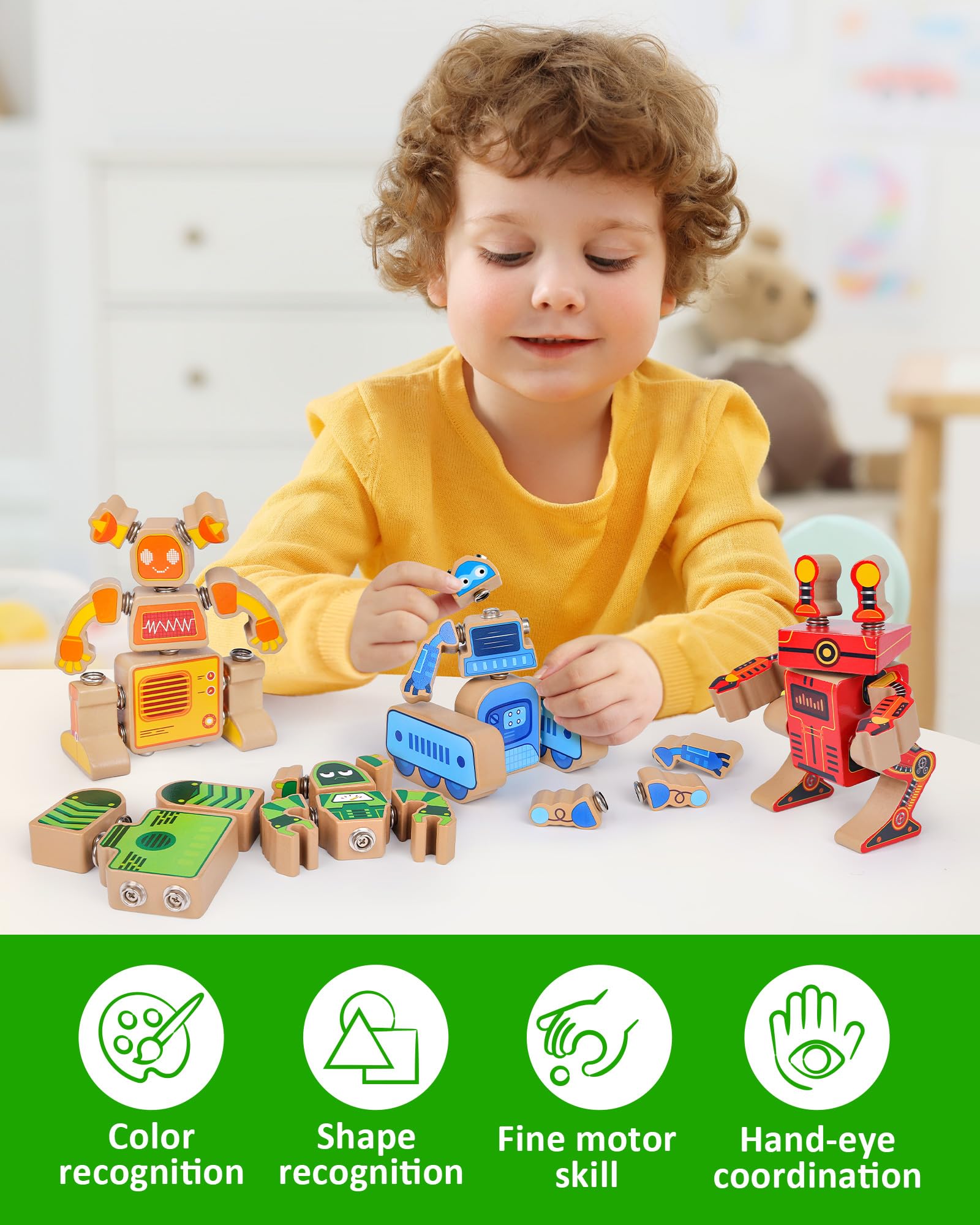 Foto 5 pulgar | Robot De Construcción Toy Coogam Fine Motor Blocks Para Niños De 3 A 5 Años - Venta Internacional.