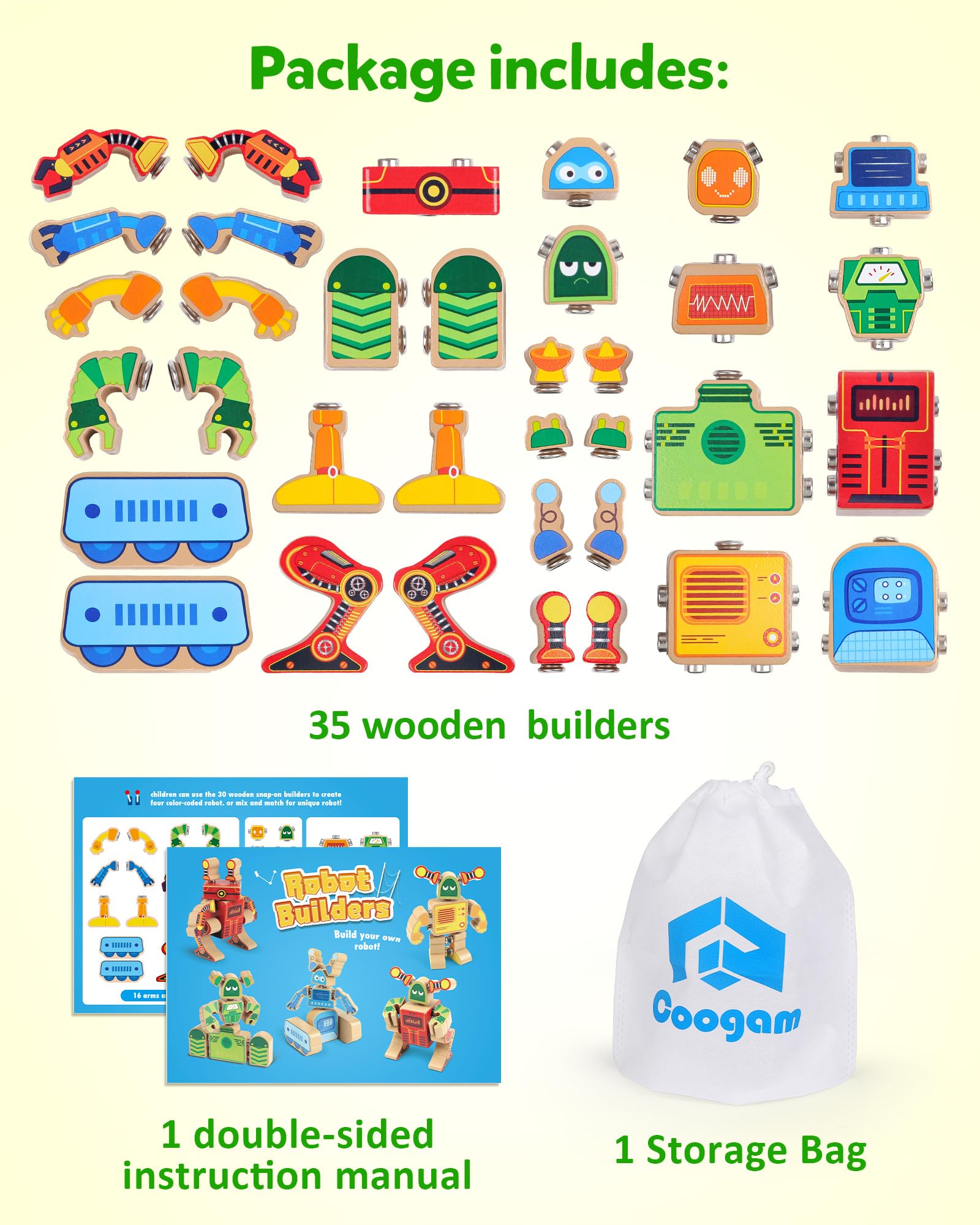 Foto 6 pulgar | Robot De Construcción Toy Coogam Fine Motor Blocks Para Niños De 3 A 5 Años - Venta Internacional.