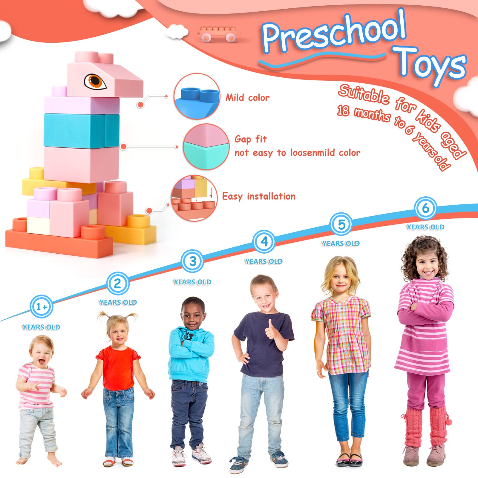 Foto 3 pulgar | Set De Bloques De Construcción Chenxuanbro Stem Para Niños De 18 A 6 Años Con Bloques Grandes - Venta Internacional.