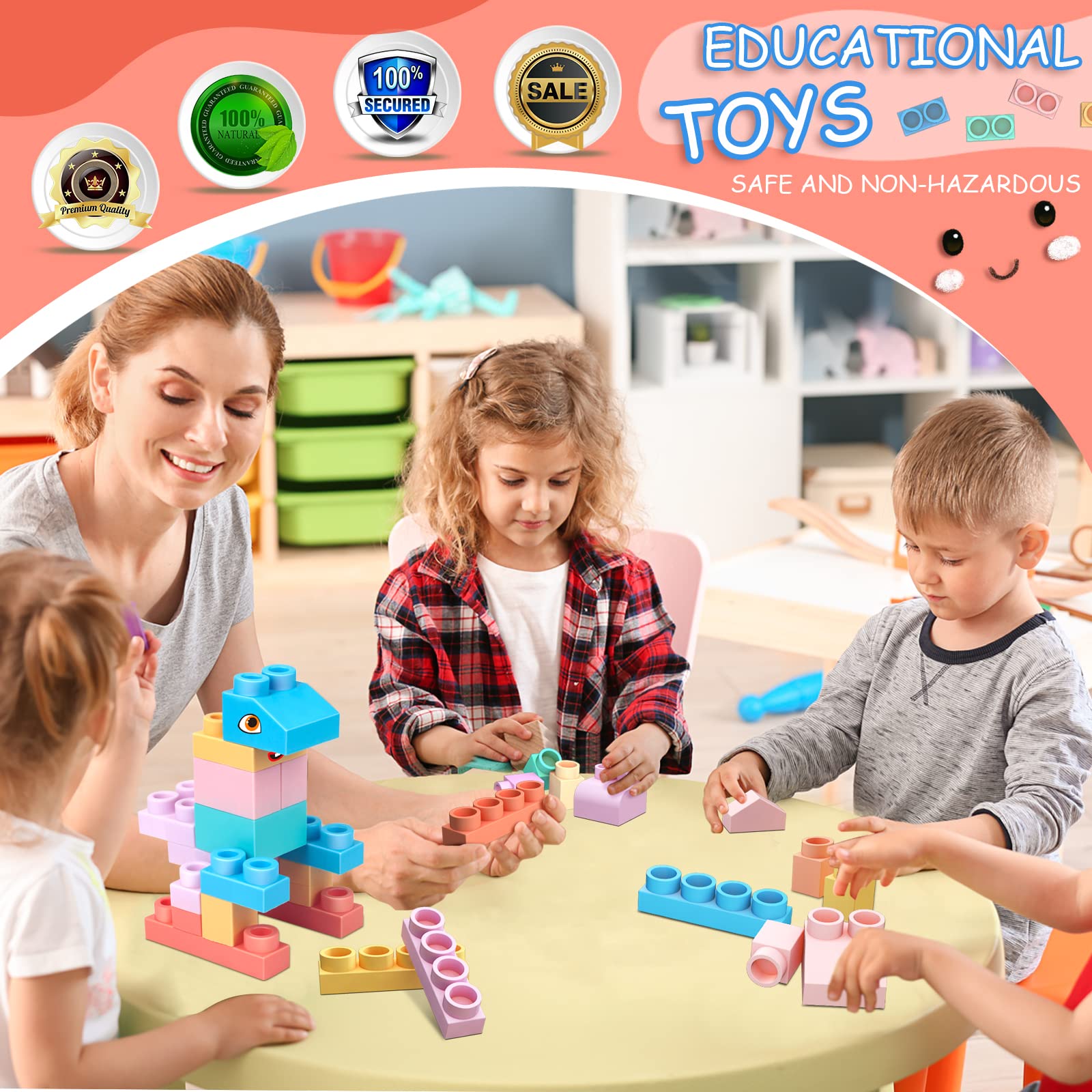 Foto 7 pulgar | Set De Bloques De Construcción Chenxuanbro Stem Para Niños De 18 A 6 Años Con Bloques Grandes - Venta Internacional.