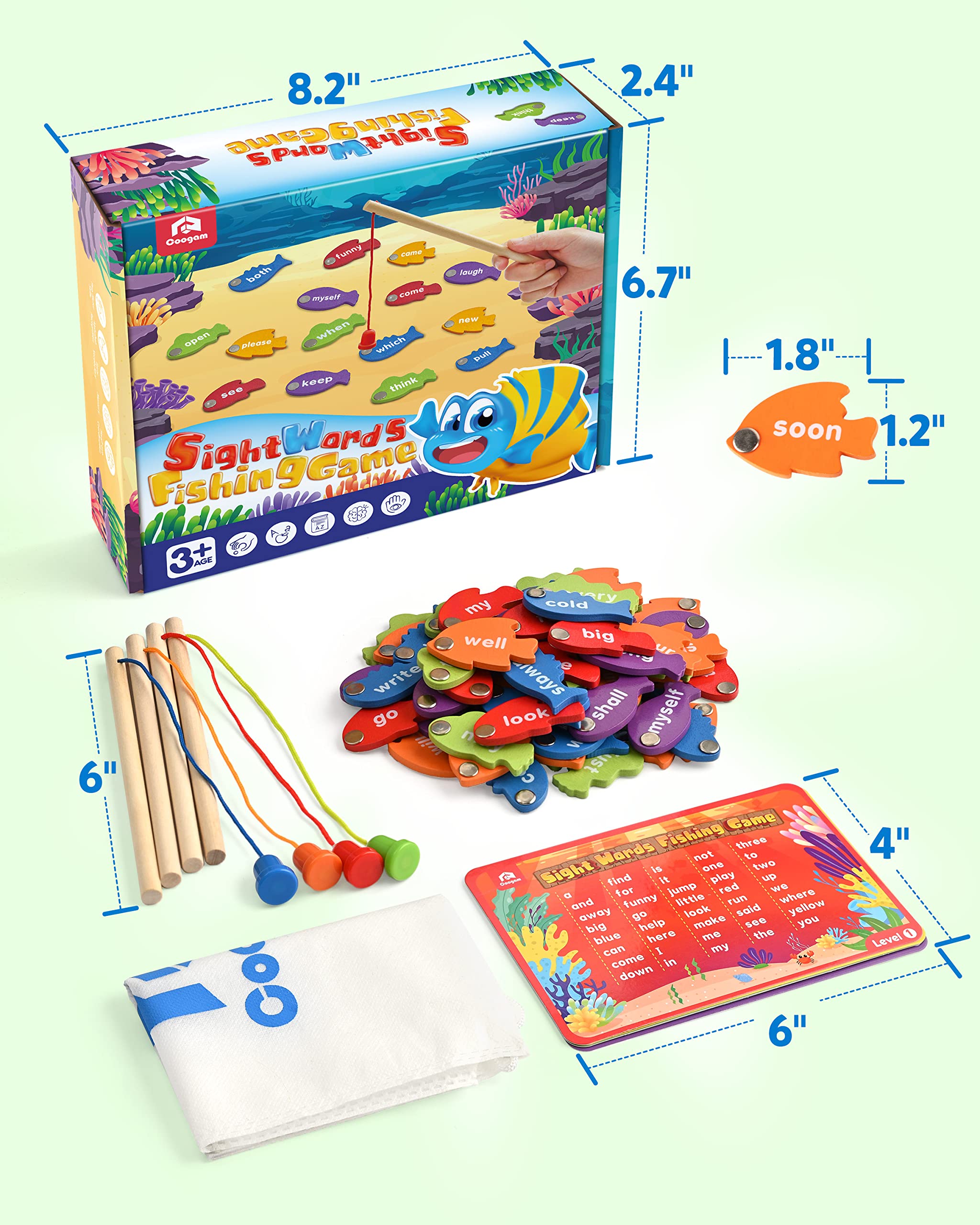 Foto 7 | Juguete Educativo Coogam, Magnético, De Madera, Con Forma De Mirilla Para Pescar - Venta Internacional.