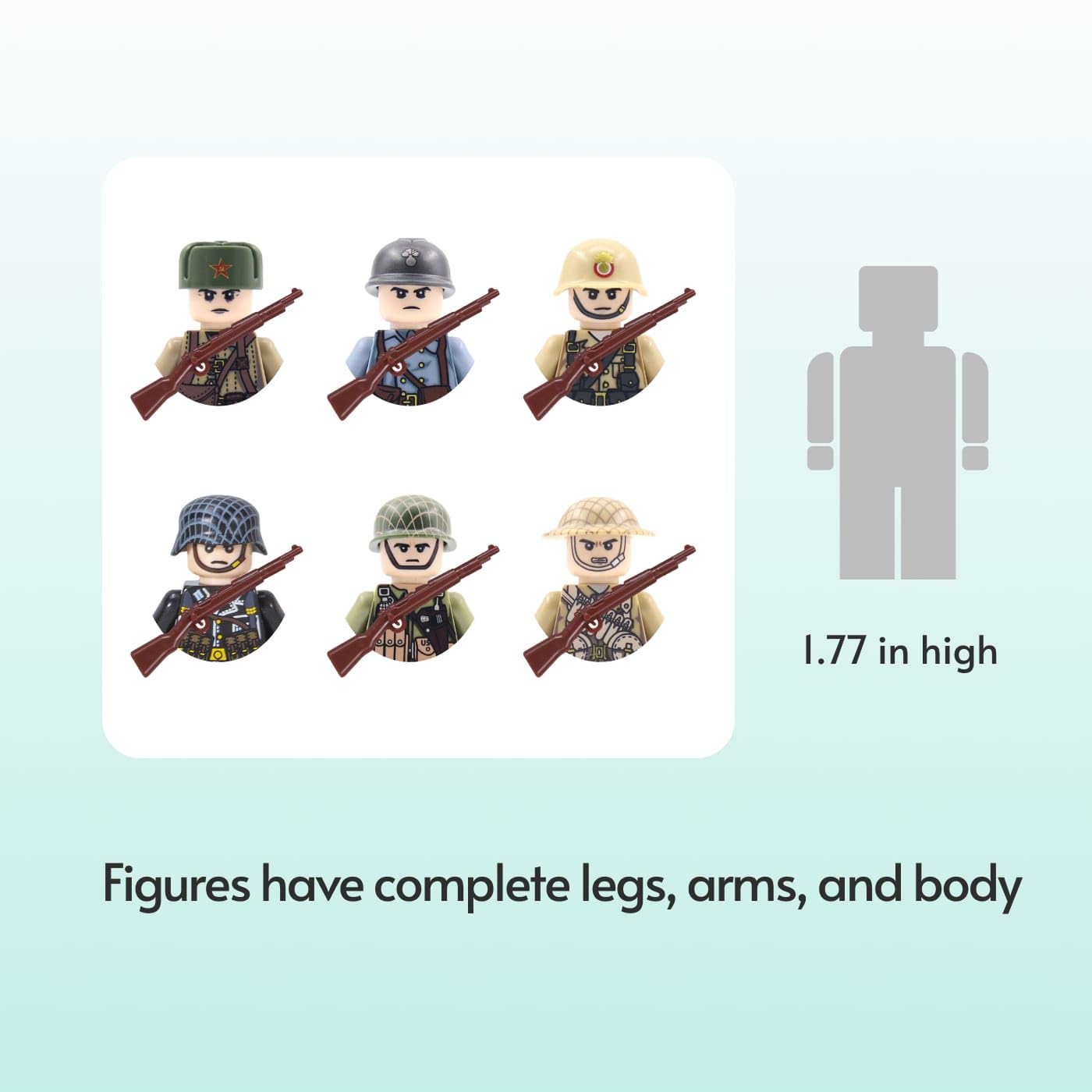Foto 4 pulgar | Figuras De Juguete Cereecoo Mini De La Segunda Guerra Mundial Para Hombre Con Armas, 72 Unidades - Venta Internacional.