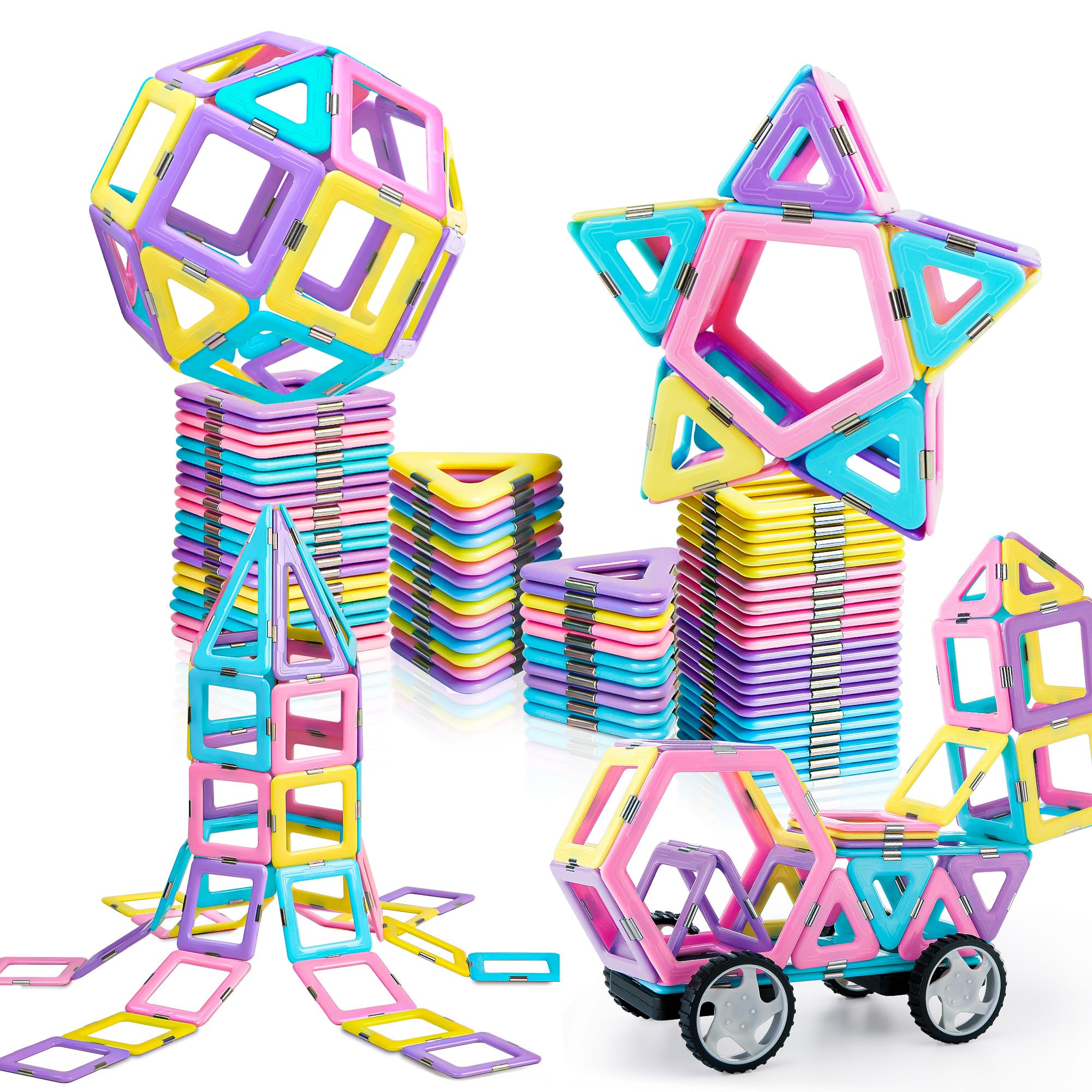 Juego De Bloques De Construcción Magnéticos Magblock 103 Piezas Para Más De 3 Años - Venta Internacional.