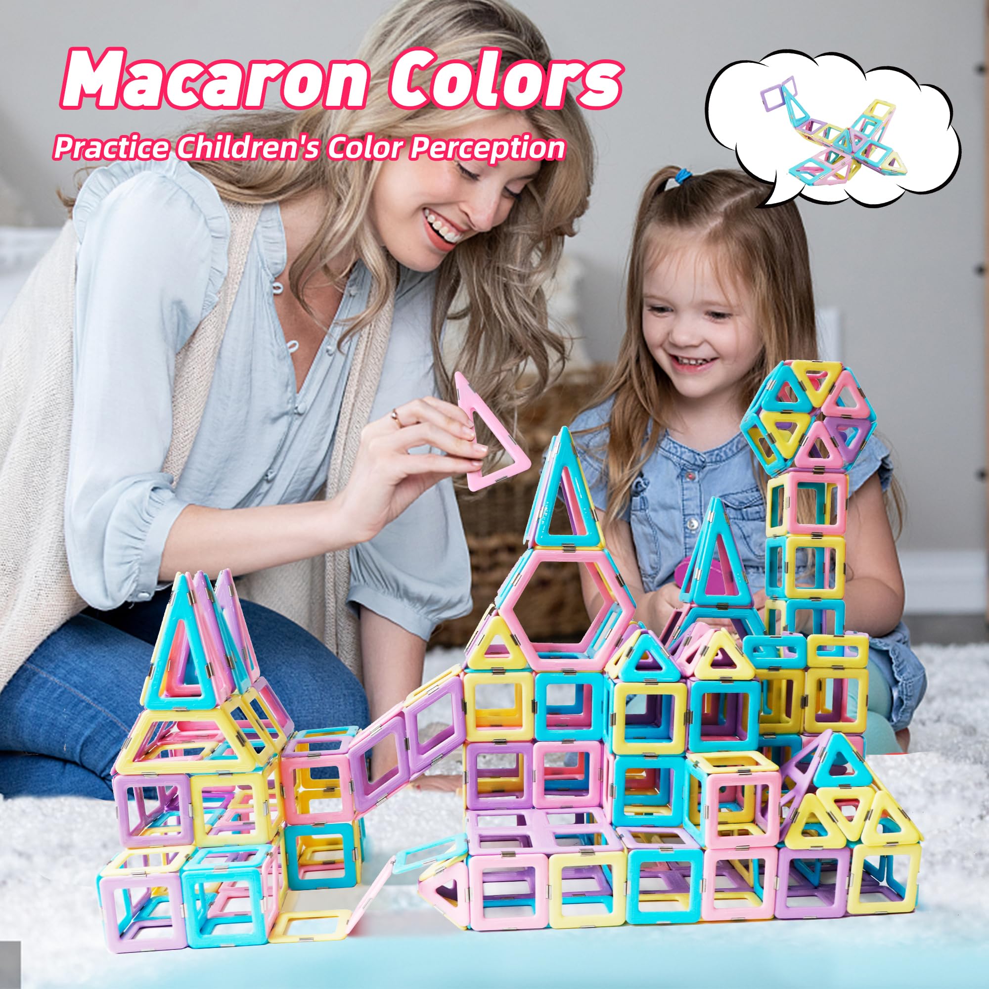 Foto 4 | Juego De Bloques De Construcción Magnéticos Magblock 103 Piezas Para Más De 3 Años - Venta Internacional.