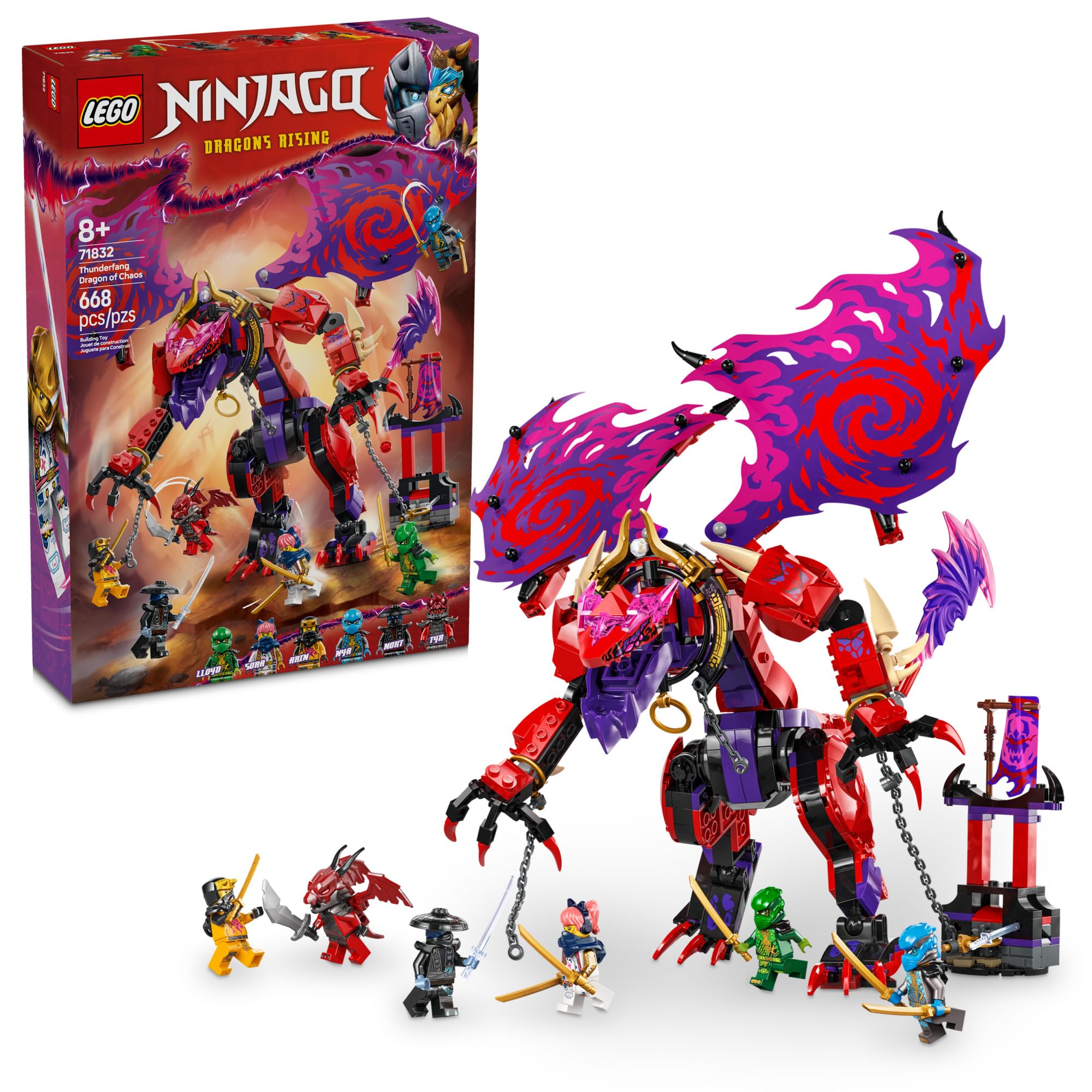 Foto 2 pulgar | Juguete De Construcción Lego Ninjago Thunderfang Dragon Of Chaos 71832 - Venta Internacional.