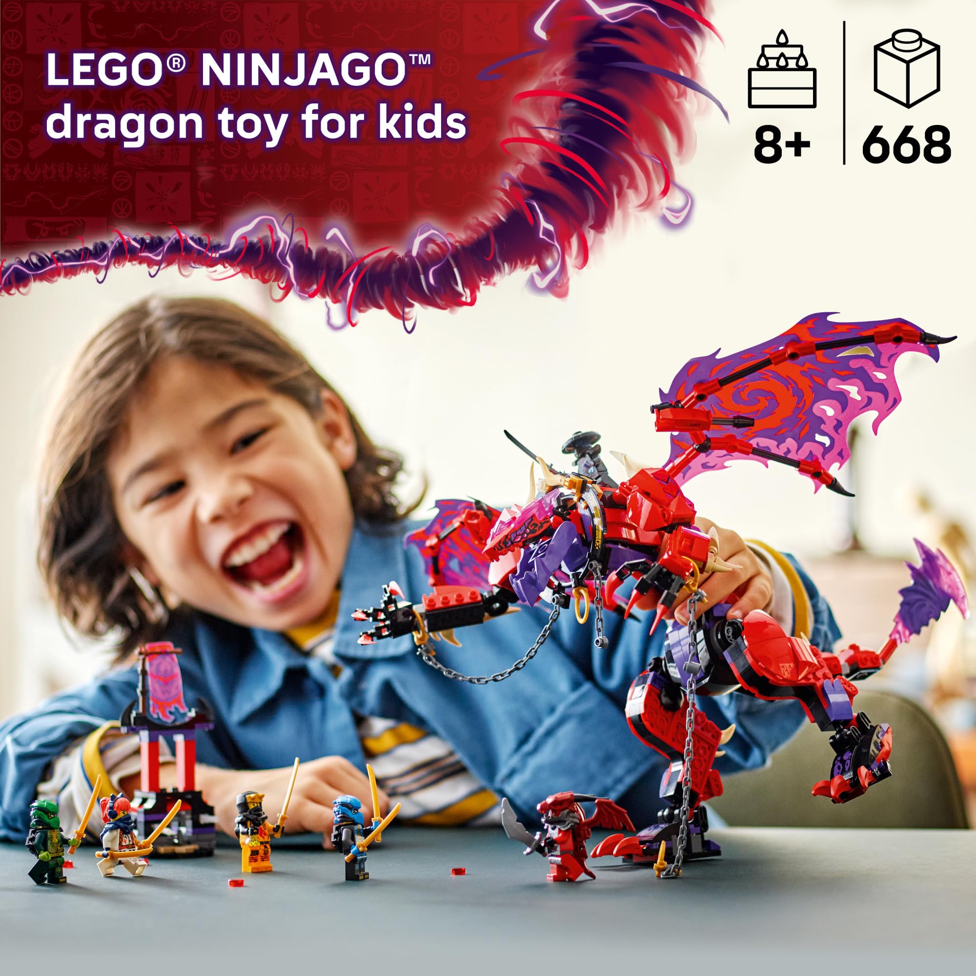 Foto 3 pulgar | Juguete De Construcción Lego Ninjago Thunderfang Dragon Of Chaos 71832 - Venta Internacional.