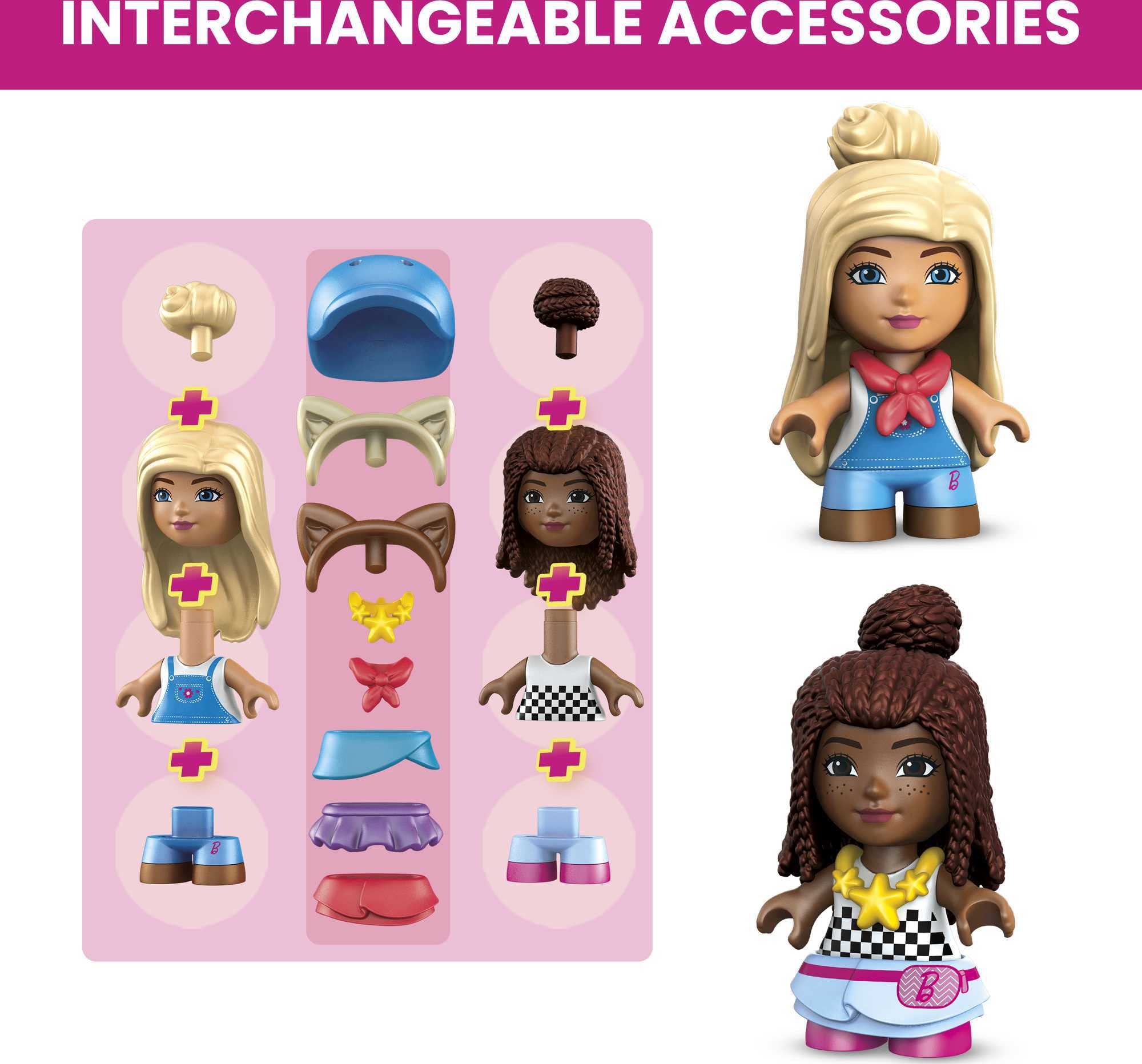 Foto 4 | Set De Construcción De Juguetes Mega Barbie Pets Horse Con 3 Micromuñecas - Venta Internacional.