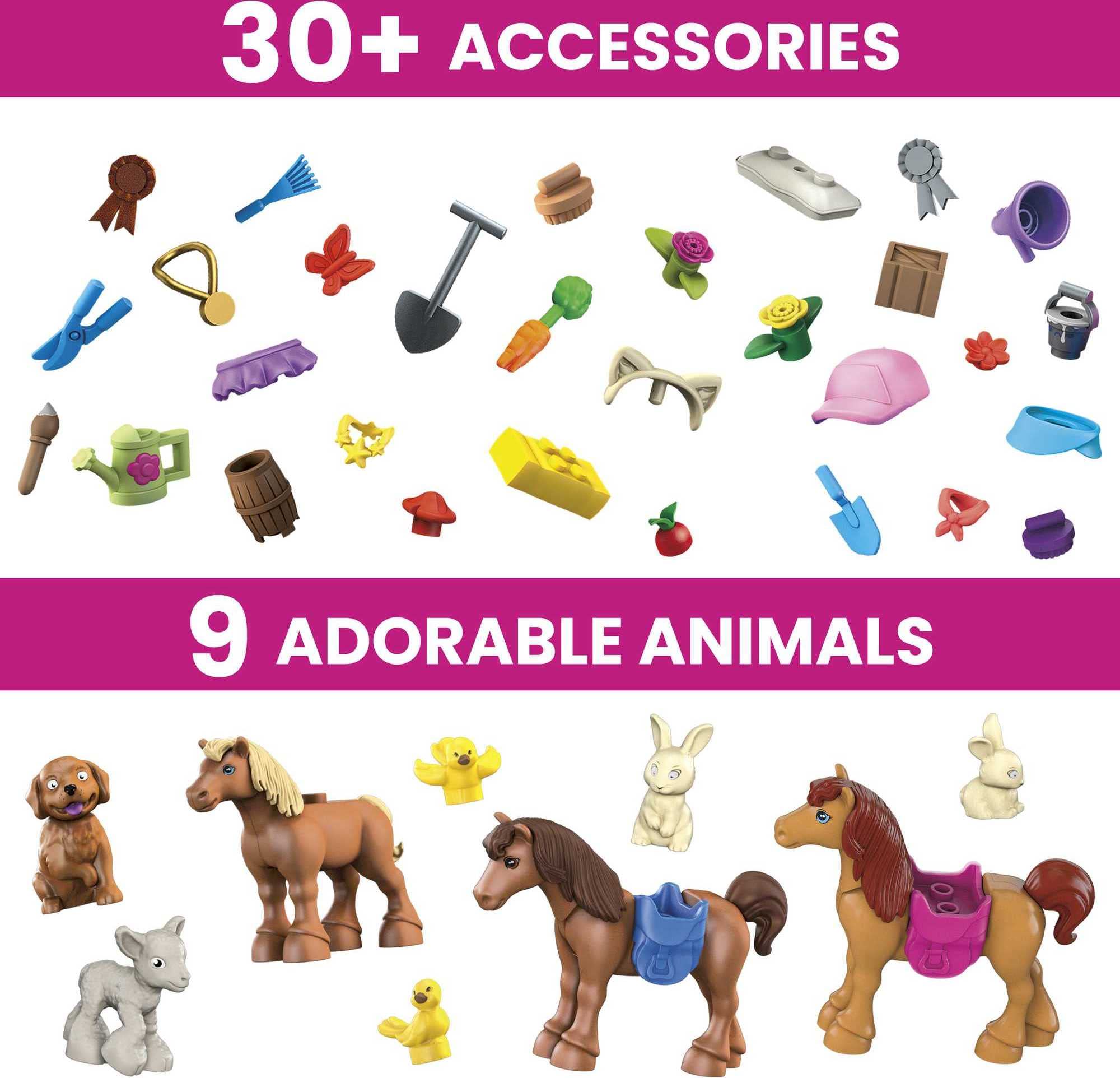 Foto 6 pulgar | Set De Construcción De Juguetes Mega Barbie Pets Horse Con 3 Micromuñecas - Venta Internacional.