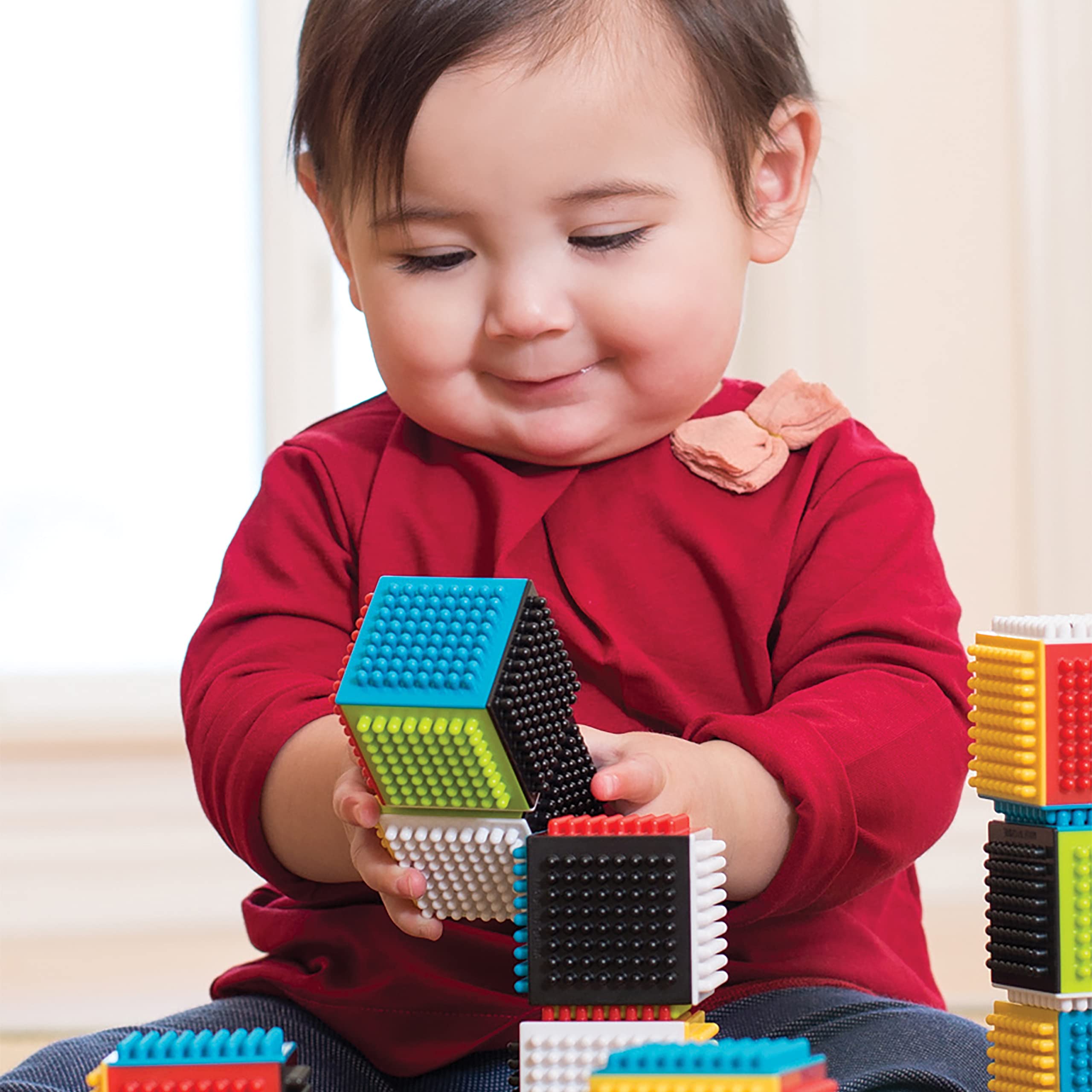 Foto 4 | Bloques Sensoriales Infantino Press & Stay Para Bebés De Más De 6 M, 24 Unidades - Venta Internacional.