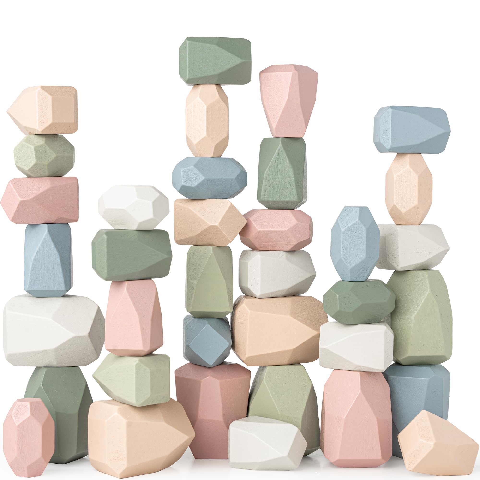 Foto 2 pulgar | Juguetes Sensoriales De Madera Stacking Rocks Comfy Cubs, 36 Piezas - Venta Internacional.