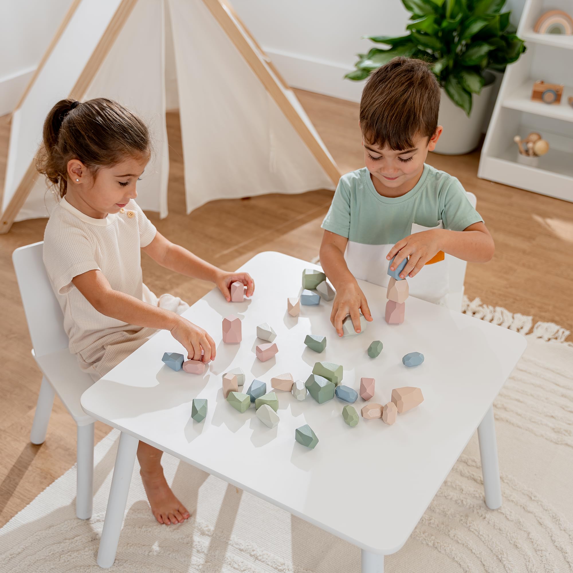 Foto 3 pulgar | Juguetes Sensoriales De Madera Stacking Rocks Comfy Cubs, 36 Piezas - Venta Internacional.