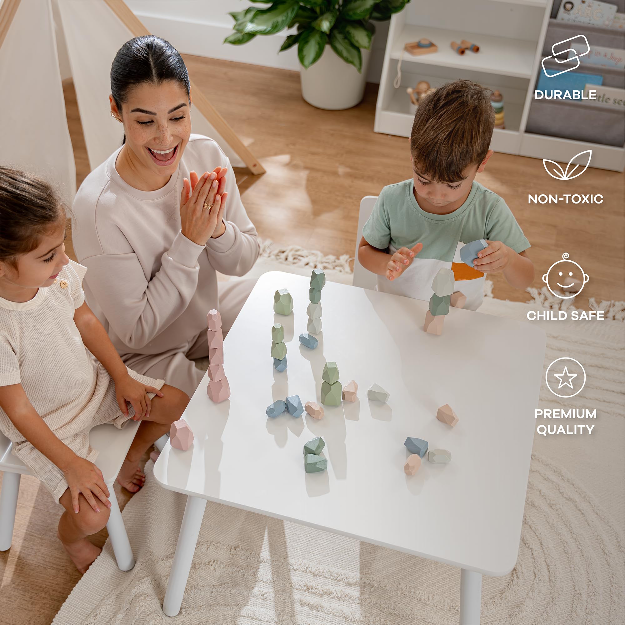 Foto 5 pulgar | Juguetes Sensoriales De Madera Stacking Rocks Comfy Cubs, 36 Piezas - Venta Internacional.