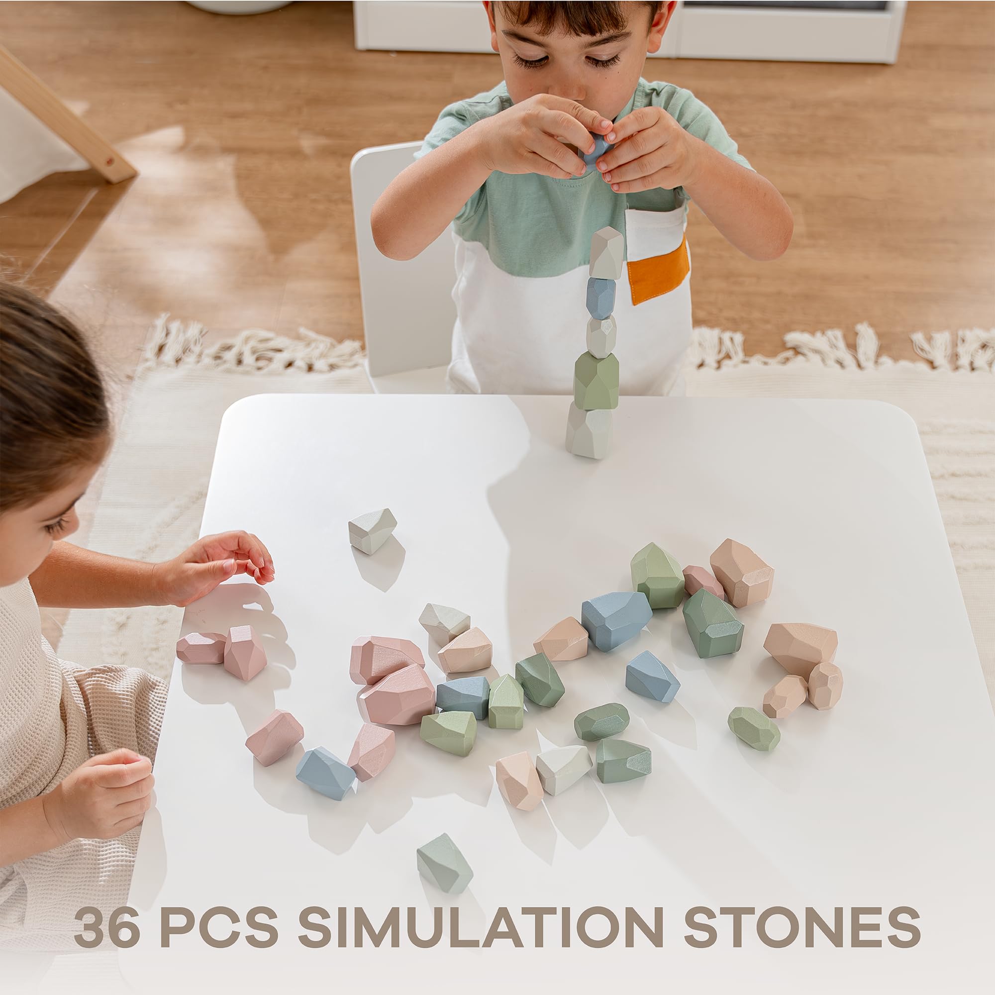 Foto 6 pulgar | Juguetes Sensoriales De Madera Stacking Rocks Comfy Cubs, 36 Piezas - Venta Internacional.
