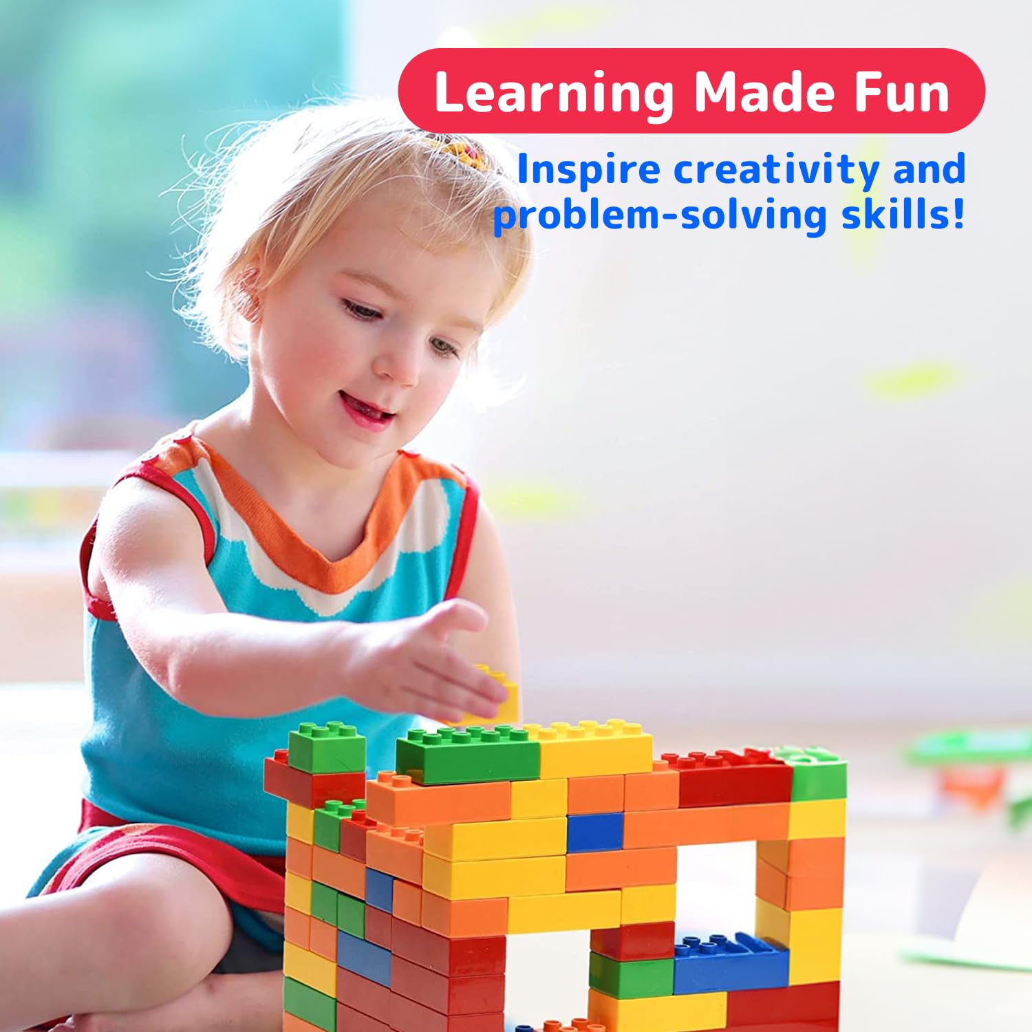 Foto 3 pulgar | Juego De Bloques De Construcción Prextex 100 Piezas Para Niños A Partir De 18 Meses - Venta Internacional.