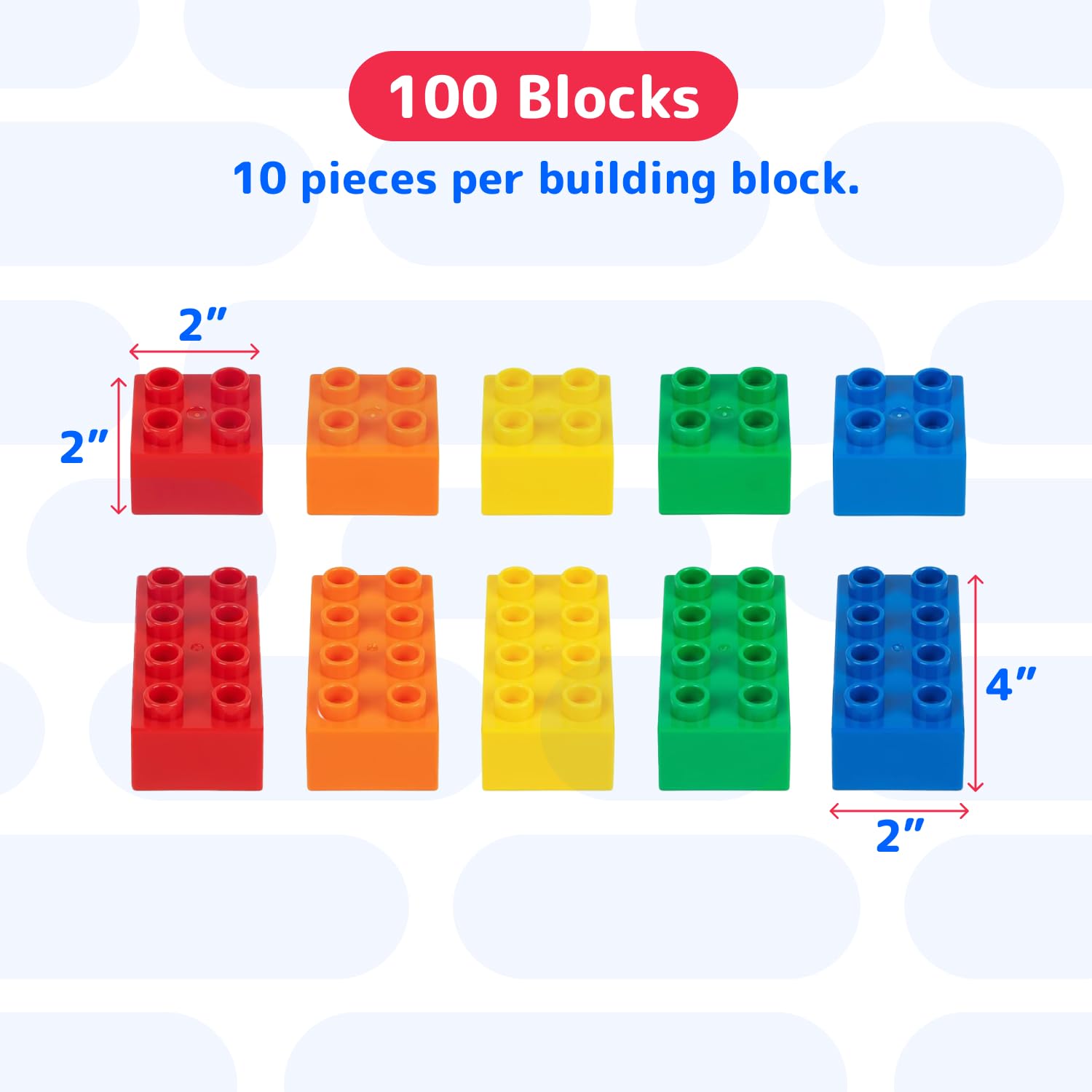 Foto 4 pulgar | Juego De Bloques De Construcción Prextex 100 Piezas Para Niños A Partir De 18 Meses - Venta Internacional.