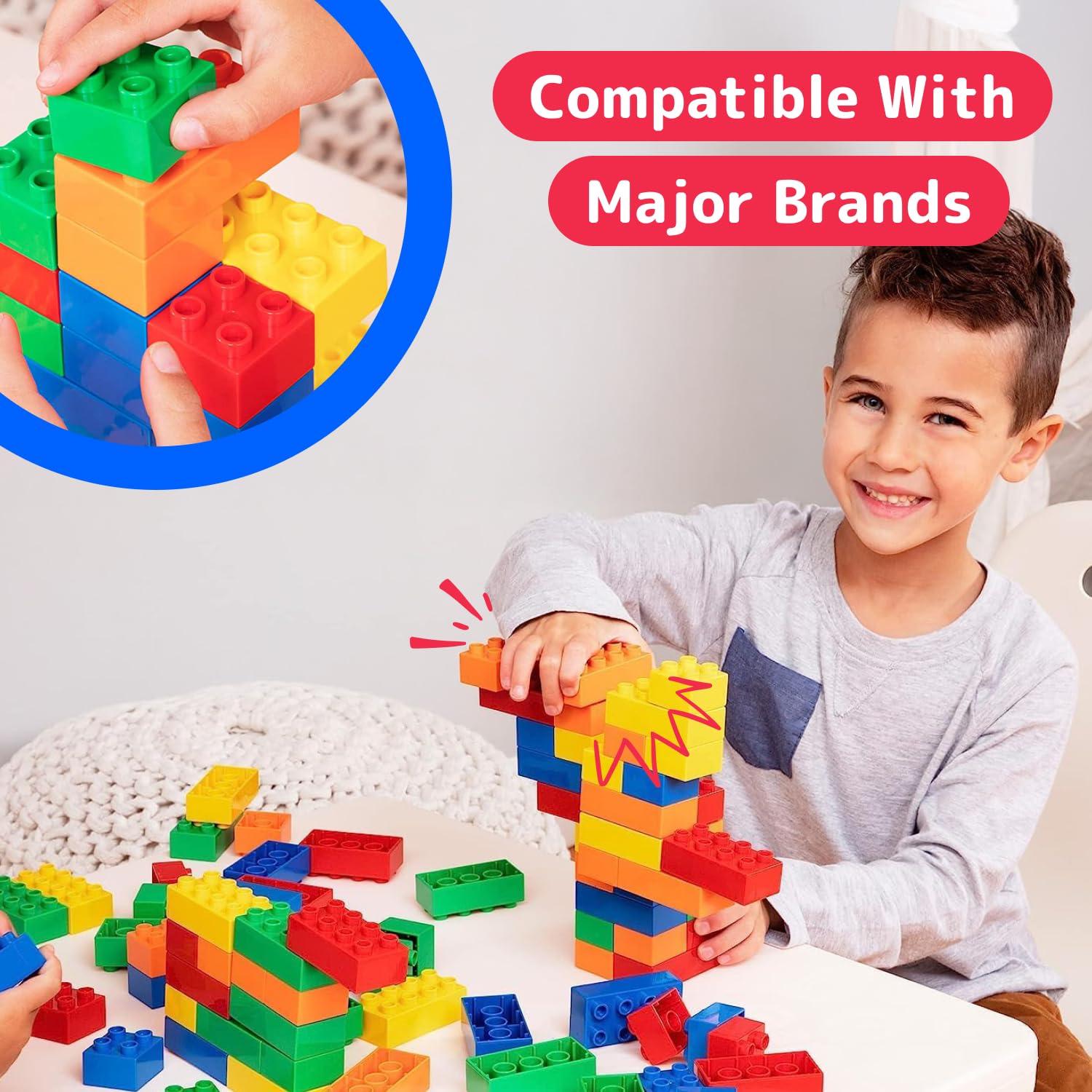 Foto 5 pulgar | Juego De Bloques De Construcción Prextex 100 Piezas Para Niños A Partir De 18 Meses - Venta Internacional.