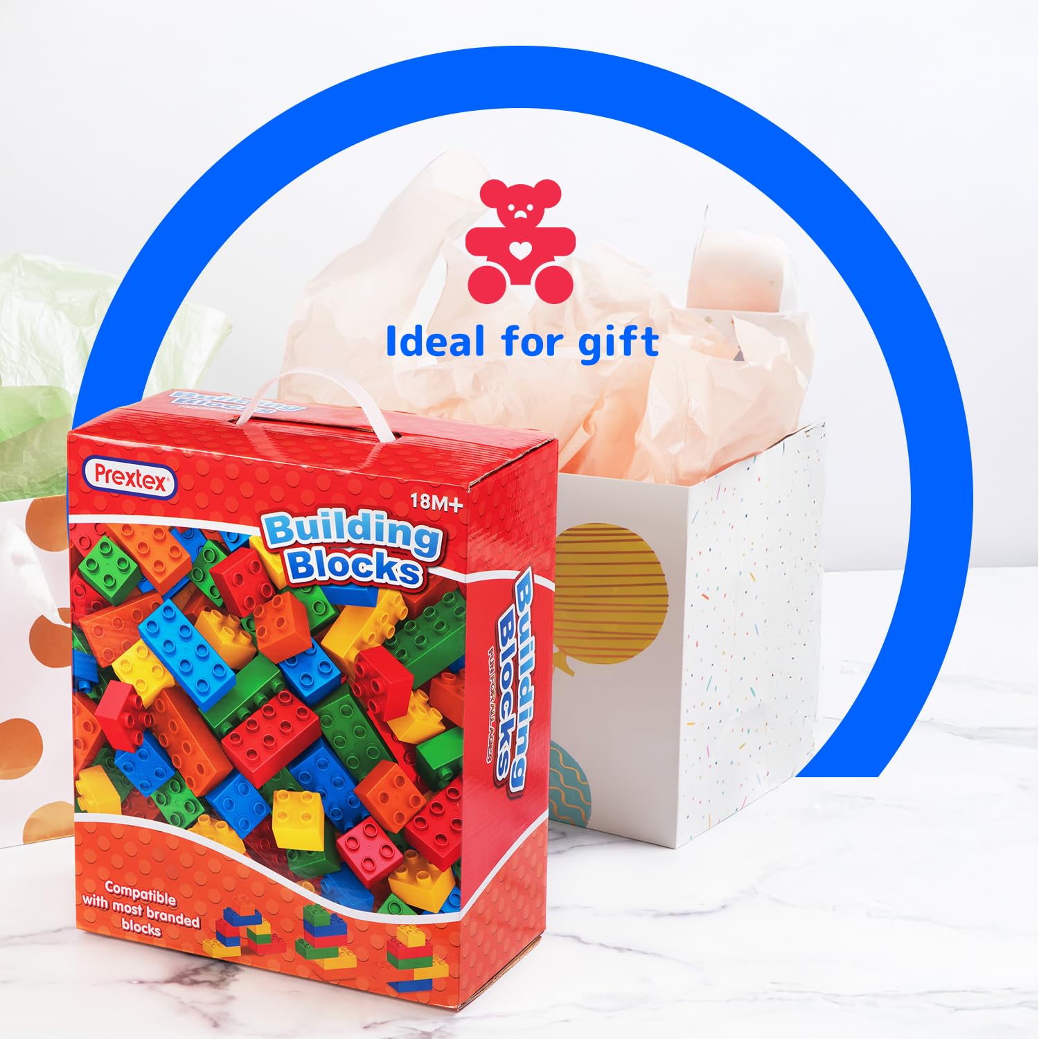 Foto 7 pulgar | Juego De Bloques De Construcción Prextex 100 Piezas Para Niños A Partir De 18 Meses - Venta Internacional.