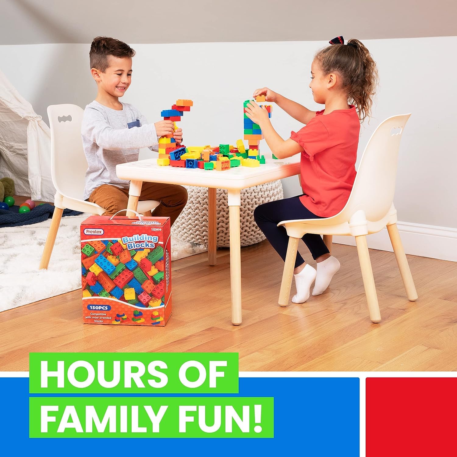Foto 8 pulgar | Juego De Bloques De Construcción Prextex 100 Piezas Para Niños A Partir De 18 Meses - Venta Internacional.