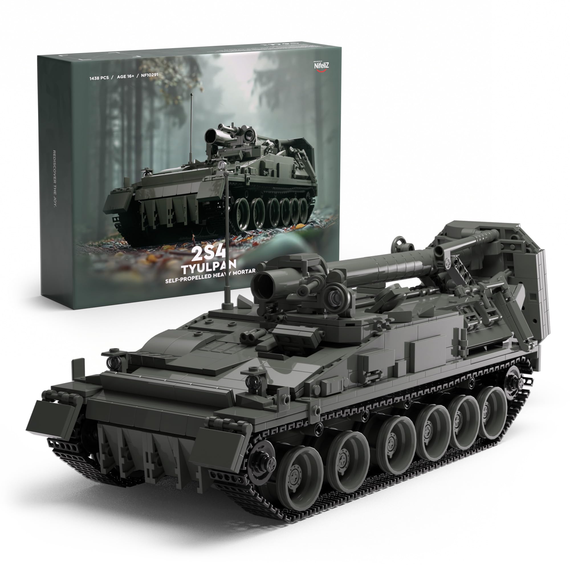 Foto 1 | Modelo De Tanque Militar Nifeliz 2s4 Modelo De Construcción Con 1438 Piezas Para Adultos - Venta Internacional.