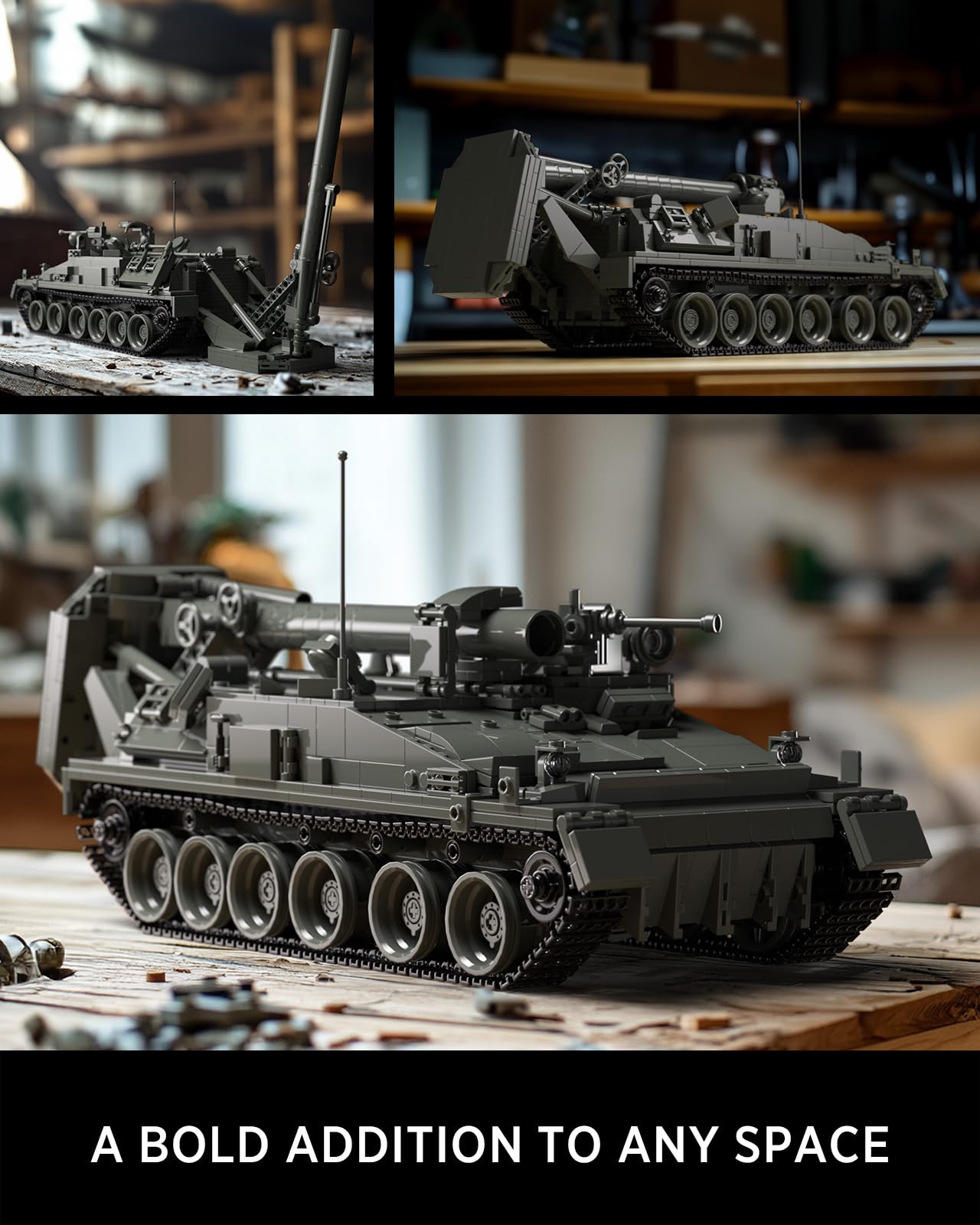 Foto 5 | Modelo De Tanque Militar Nifeliz 2s4 Modelo De Construcción Con 1438 Piezas Para Adultos - Venta Internacional.