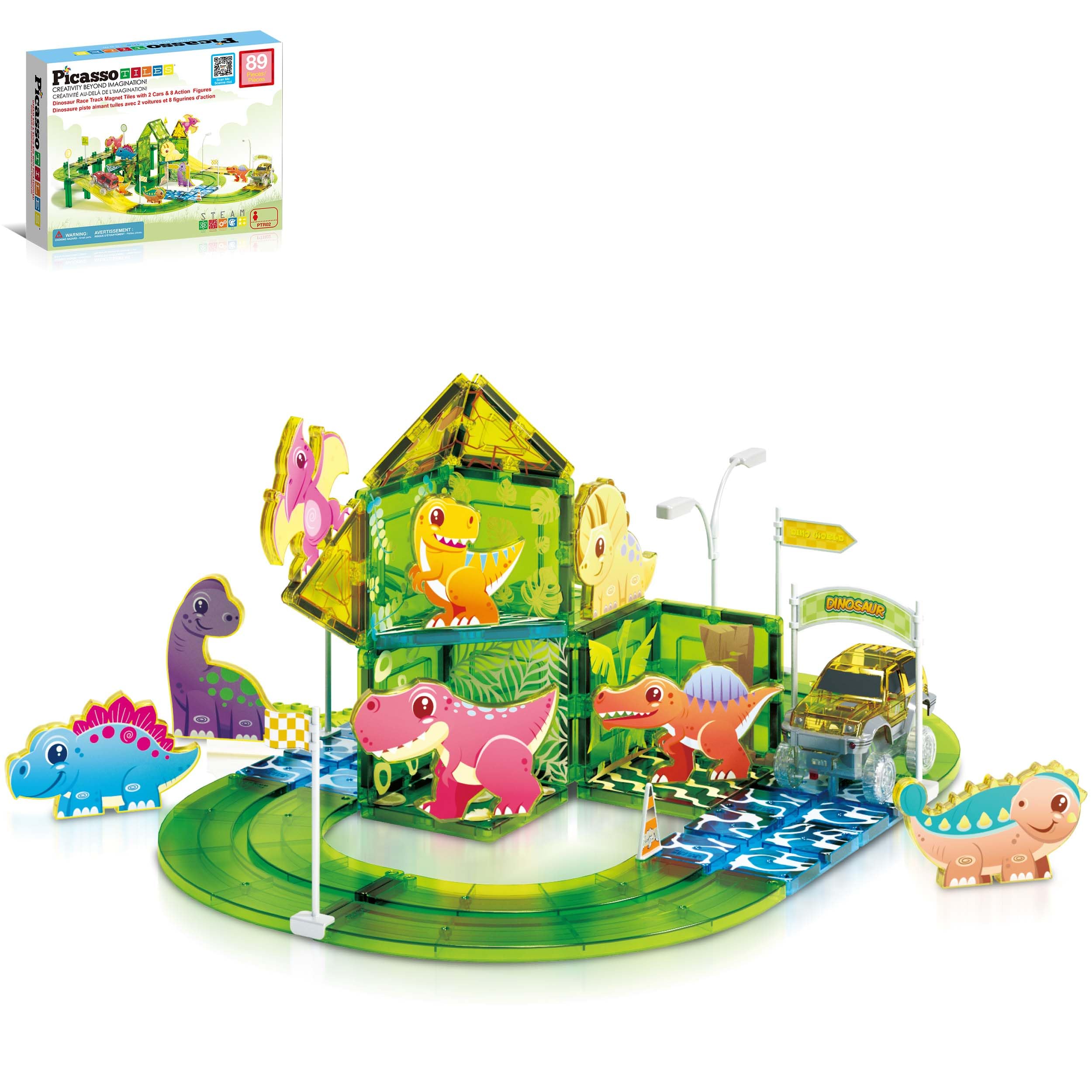 Foto 2 pulgar | Teja Magnética Con Diseño De Dinosaurio De Toy Picassotiles, Pista De Carreras, Ptr02 - Venta Internacional.