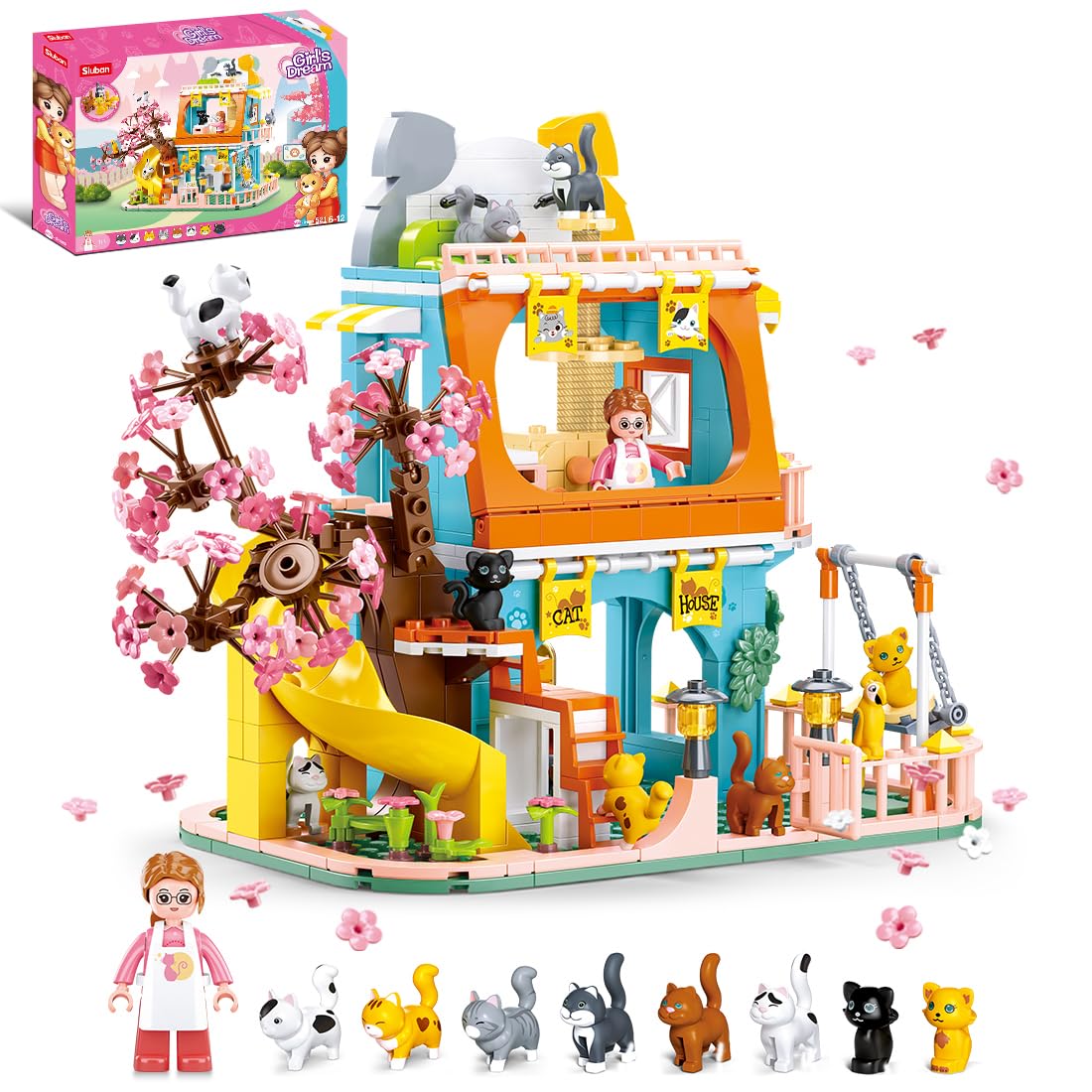 Foto 1 | Set De Construcción Cat House Con 8 Gatos Y Muñecas Compatibles Con Lego Friends - Venta Internacional.