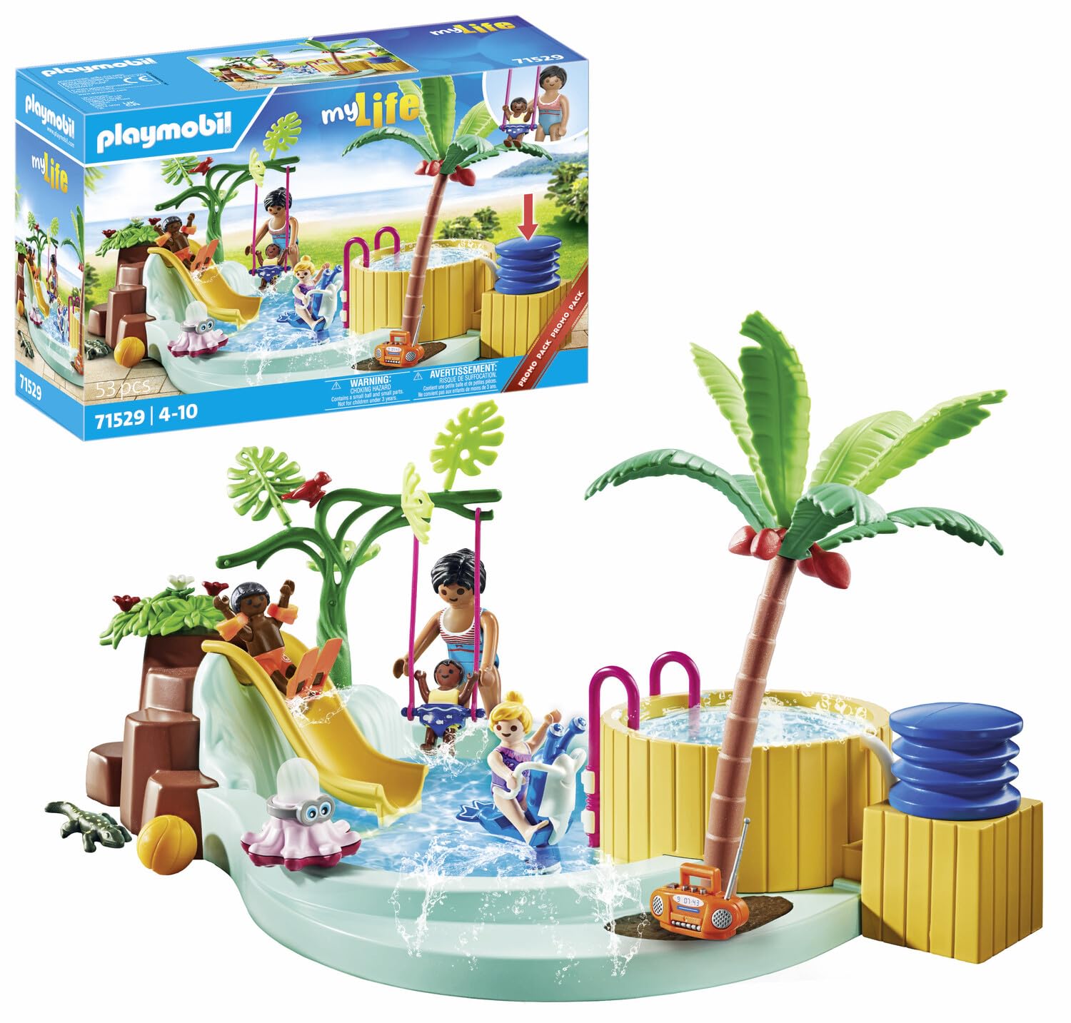 Foto 2 pulgar | Piscina Infantil Playmobil Con Balancín De Primavera Y Bañera De Hidromasaje - Venta Internacional.