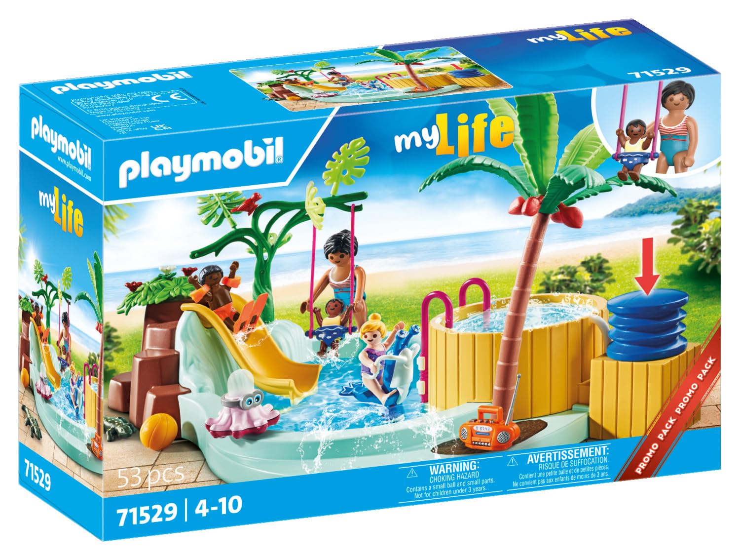 Foto 3 pulgar | Piscina Infantil Playmobil Con Balancín De Primavera Y Bañera De Hidromasaje - Venta Internacional.