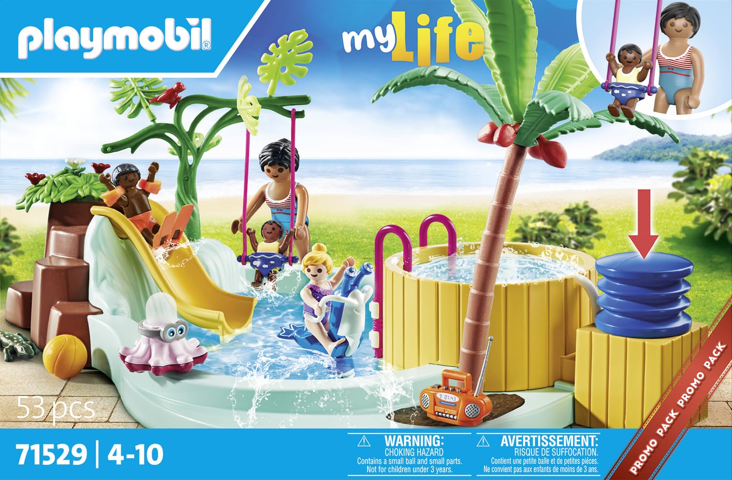 Foto 5 pulgar | Piscina Infantil Playmobil Con Balancín De Primavera Y Bañera De Hidromasaje - Venta Internacional.