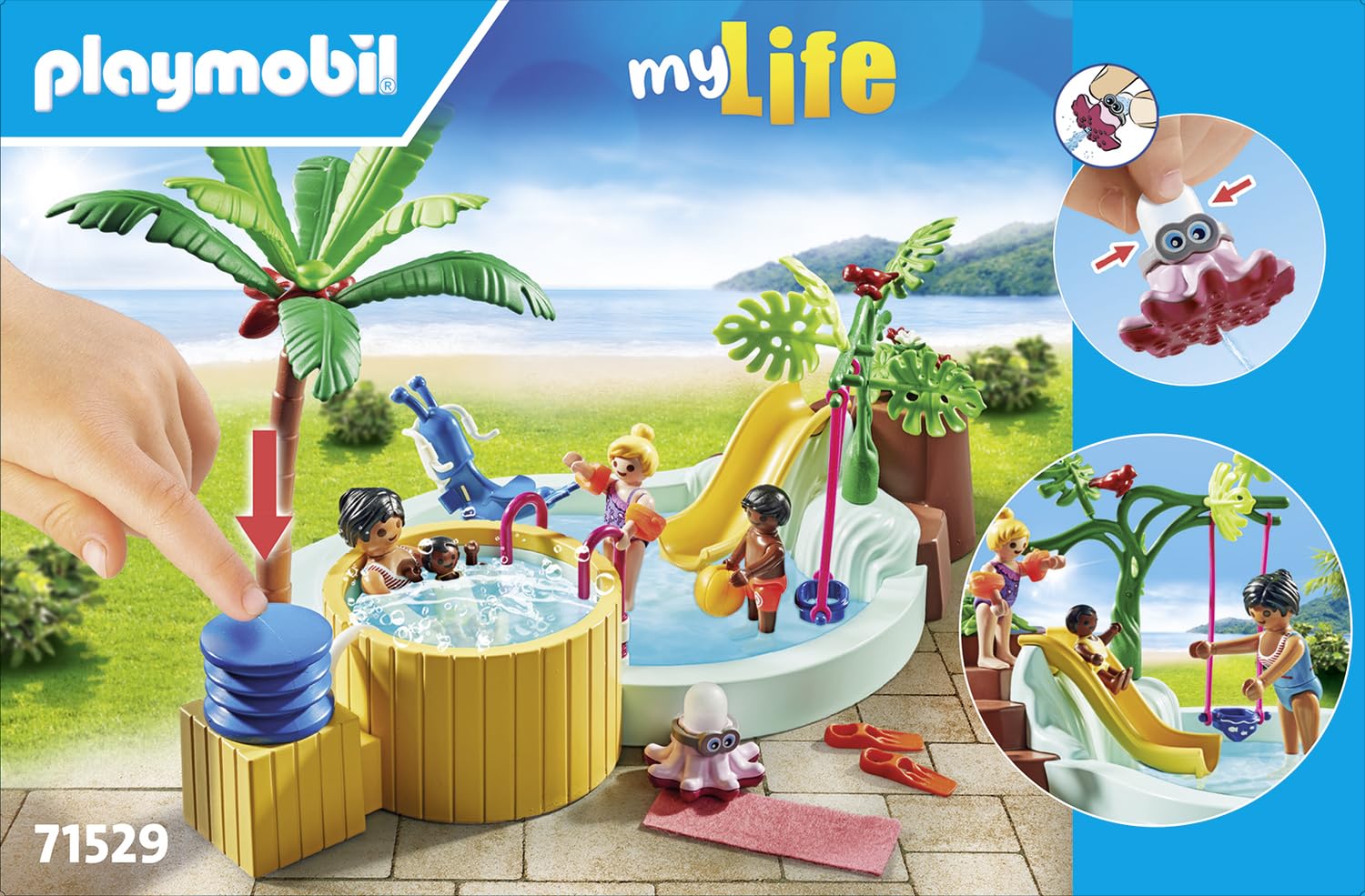 Foto 6 pulgar | Piscina Infantil Playmobil Con Balancín De Primavera Y Bañera De Hidromasaje - Venta Internacional.