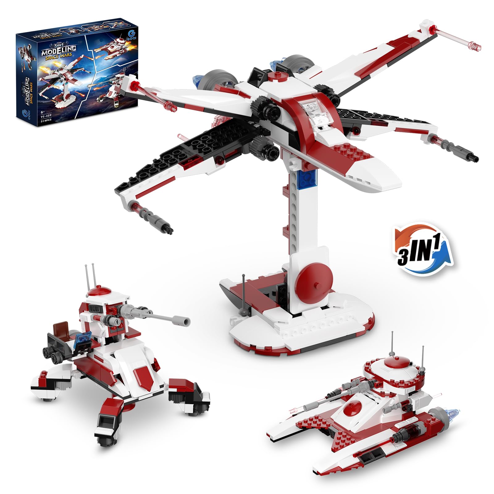 Foto 1 | Set De Construcción Qlt 3 En 1 Space Wars Space Wing Fighter De Más De 6 Años - Venta Internacional.