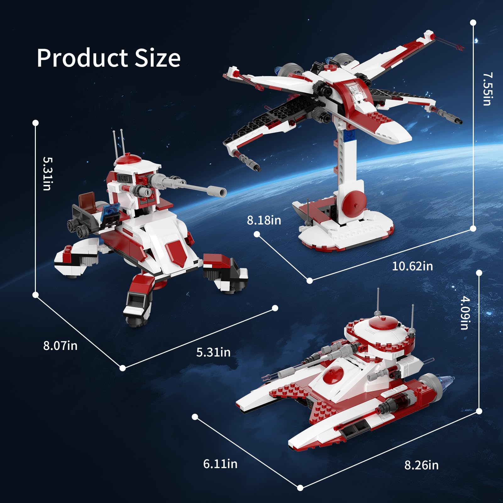 Foto 8 pulgar | Set De Construcción Qlt 3 En 1 Space Wars Space Wing Fighter De Más De 6 Años - Venta Internacional.