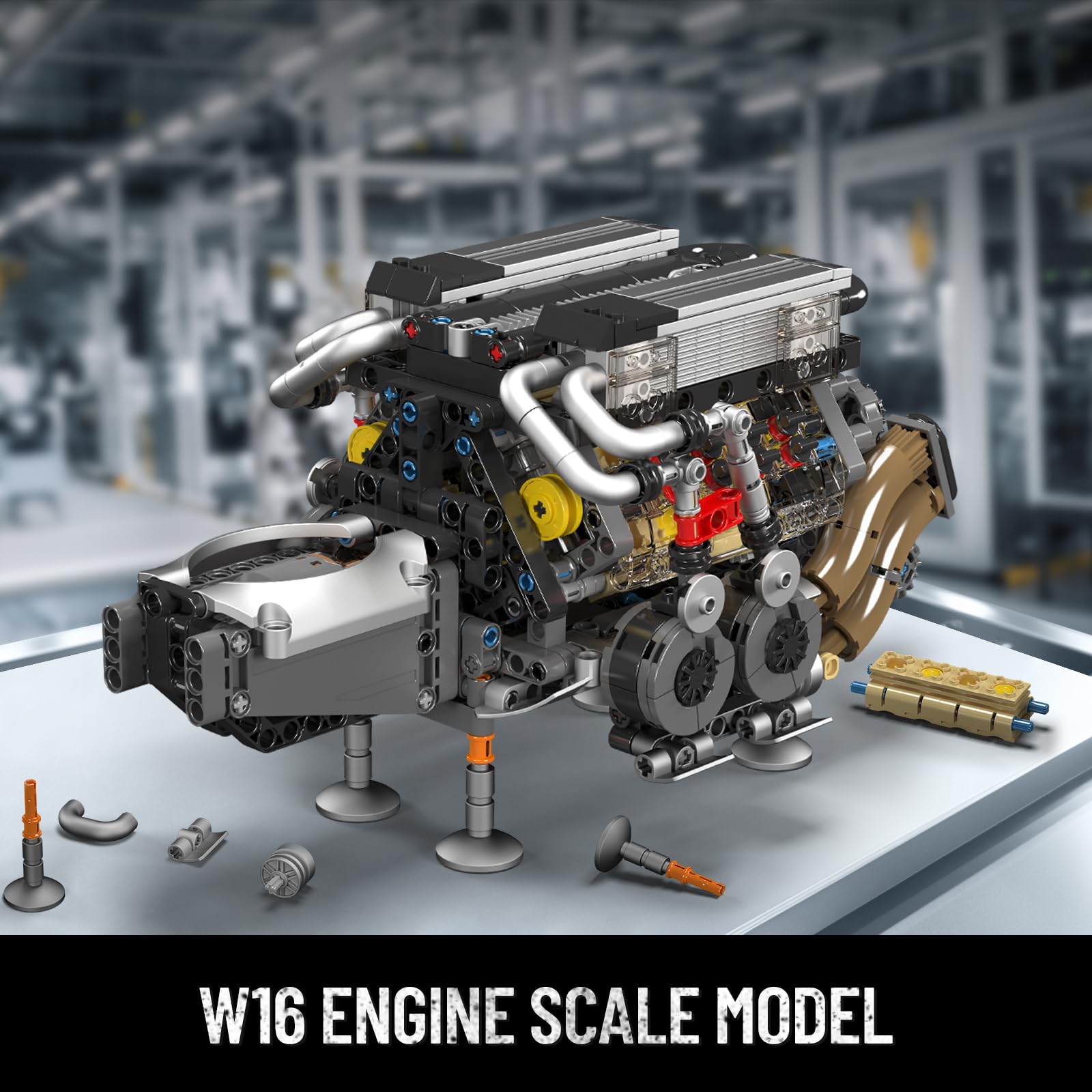 Foto 3 | Juego De Bloques De Construcción Mould King W16 Engine 952 Piezas Con Batería - Venta Internacional.
