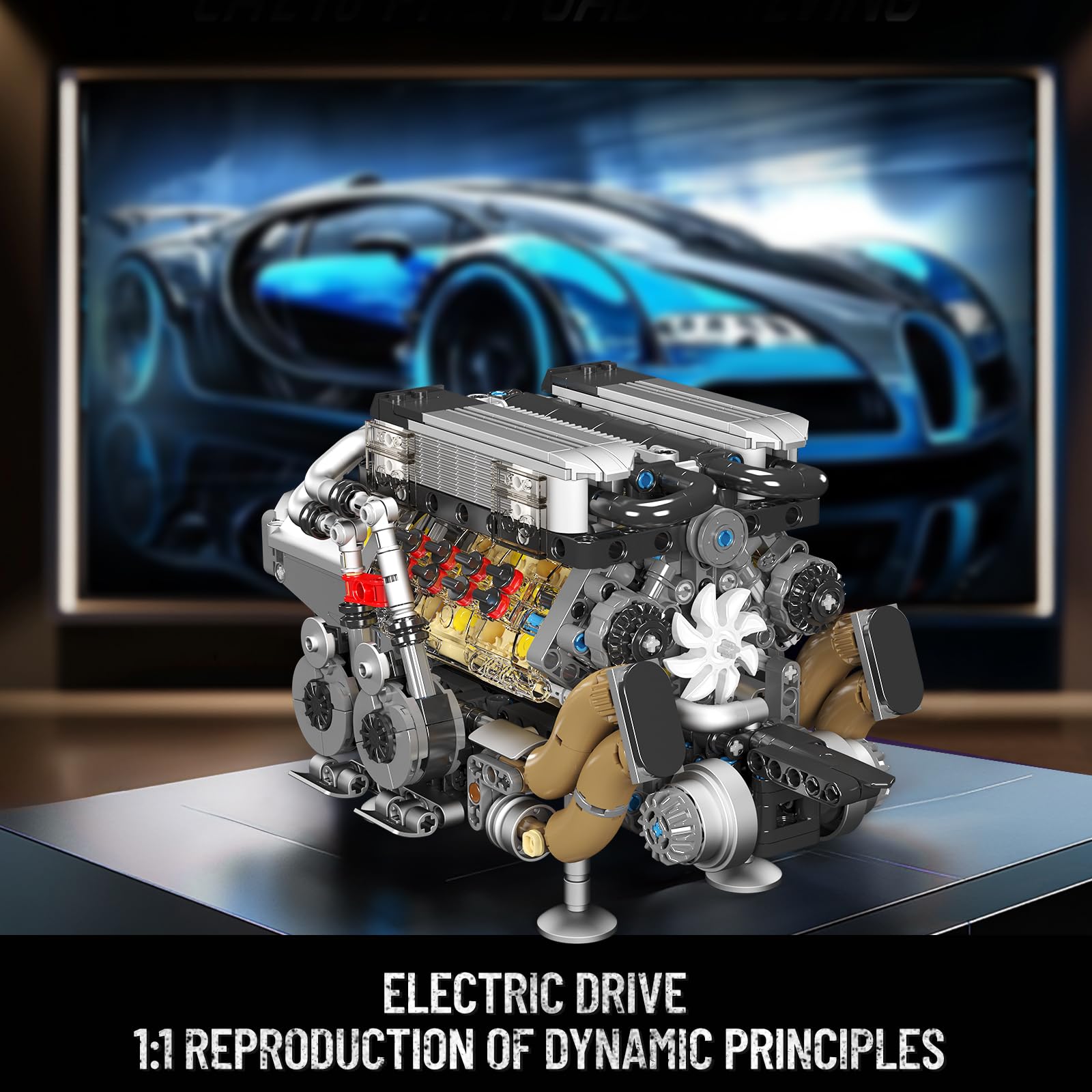 Foto 4 | Juego De Bloques De Construcción Mould King W16 Engine 952 Piezas Con Batería - Venta Internacional.