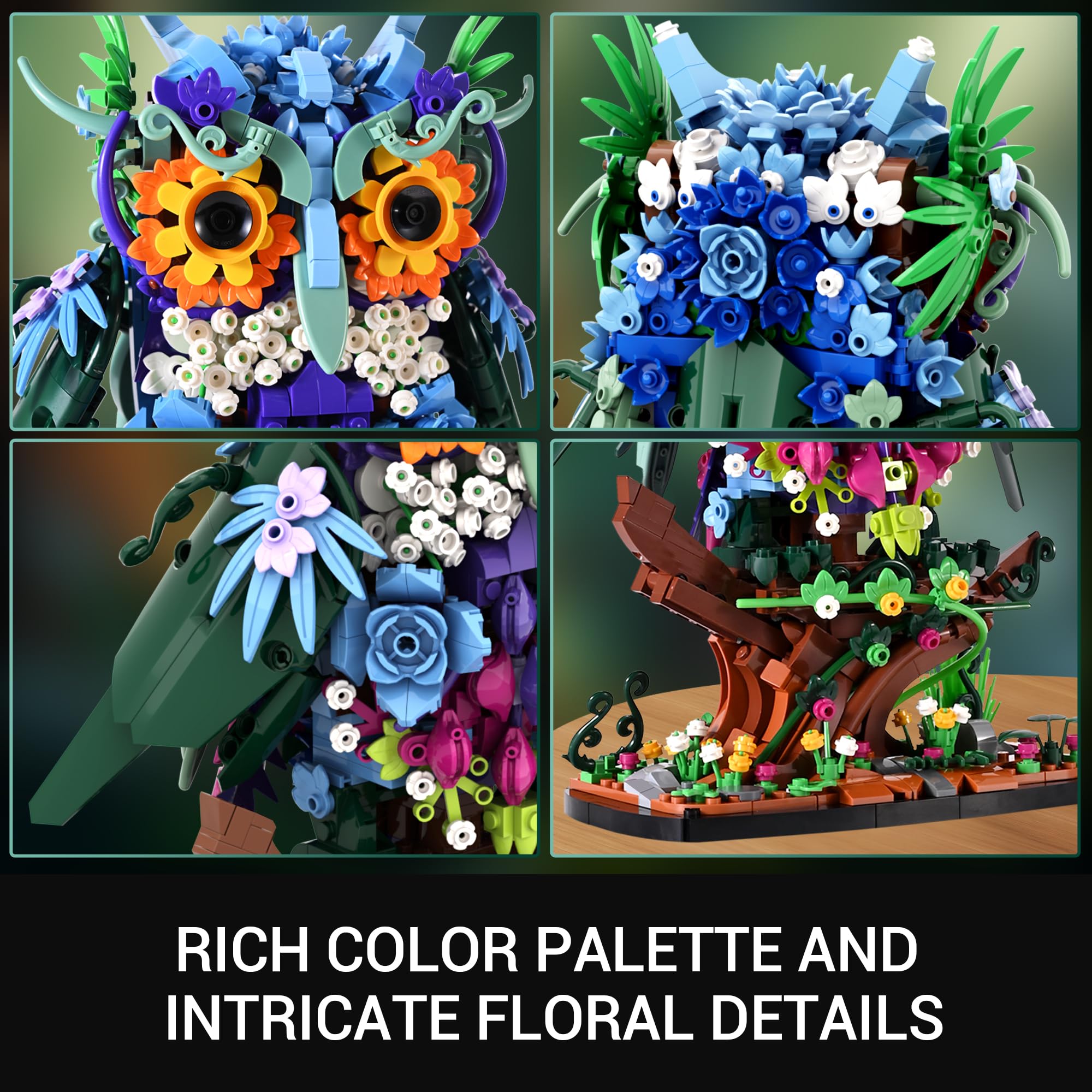 Foto 7 | Set De Construcción Sillbird Flower Owl Botanical Collection Para Adultos - Venta Internacional.