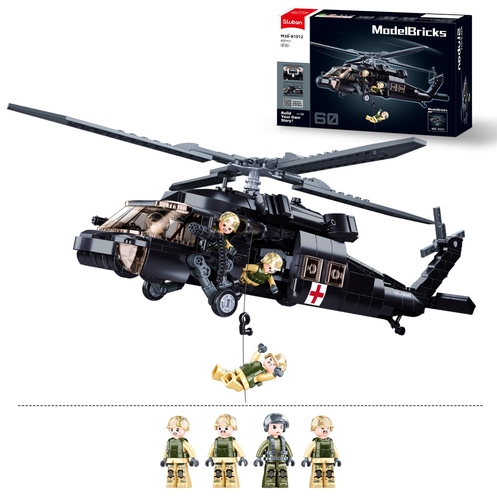 Foto 2 pulgar | Juego De Ladrillos De Construcción Uh-60 Black Hawk Helicopter 692 Piezas - Venta Internacional.
