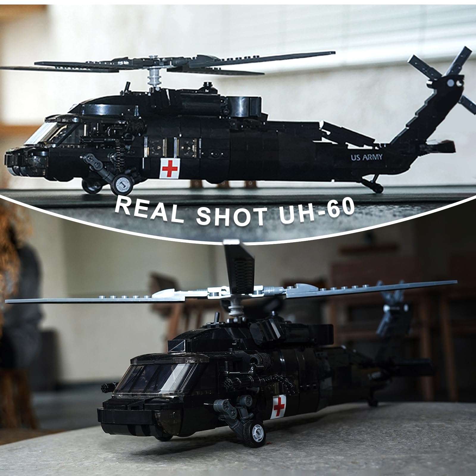 Foto 2 | Juego De Ladrillos De Construcción Uh-60 Black Hawk Helicopter 692 Piezas - Venta Internacional.