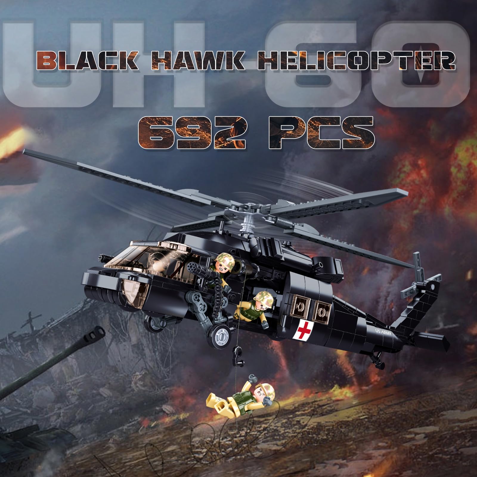 Foto 4 pulgar | Juego De Ladrillos De Construcción Uh-60 Black Hawk Helicopter 692 Piezas - Venta Internacional.