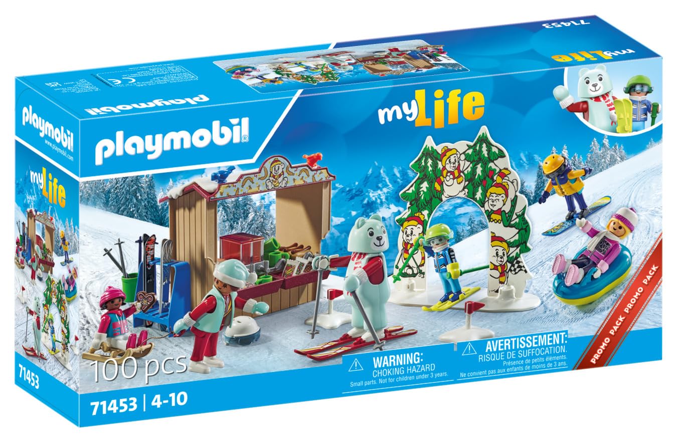 Set De Juego Playmobil Ski World Con 6 Figuras, Esquís, Trineos Y Más - Venta Internacional.