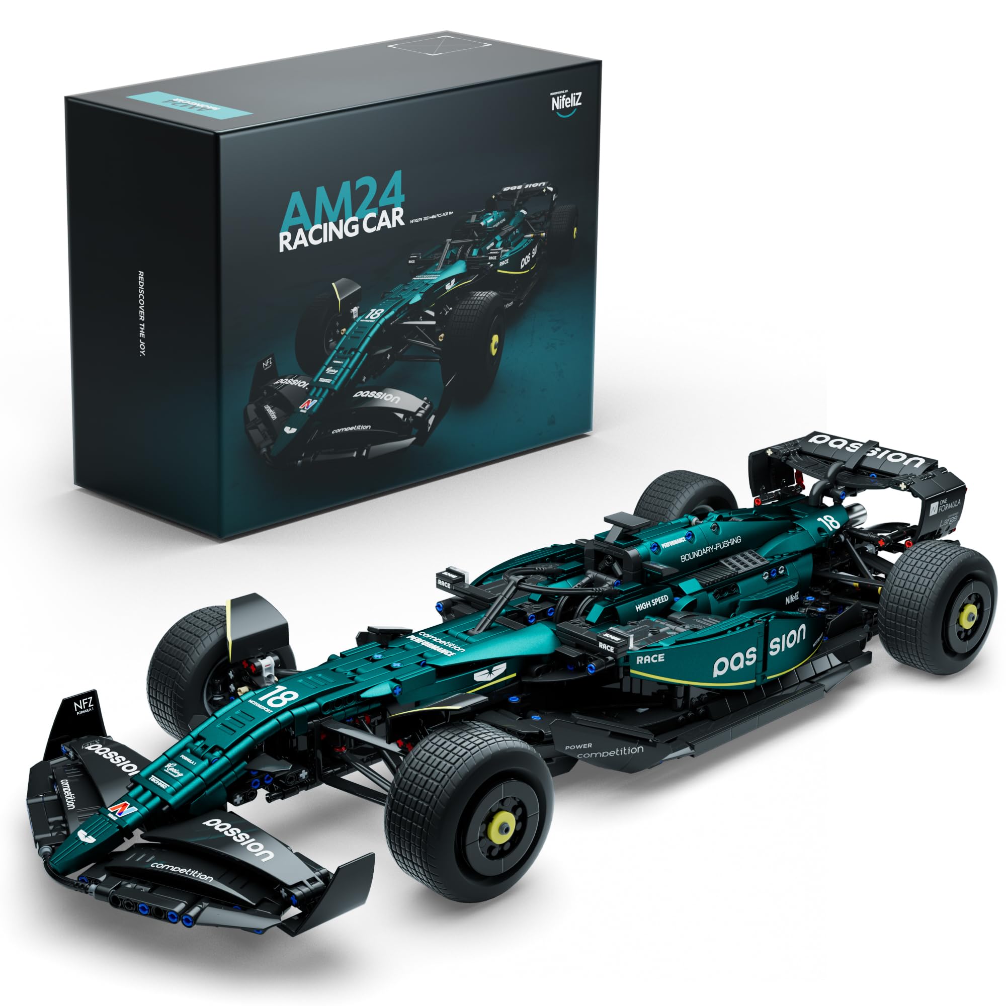 Foto 1 | Set De Construcción Nifeliz Am24, Coche De Carreras De Fórmula 1, Escala 1:8 - Venta Internacional.