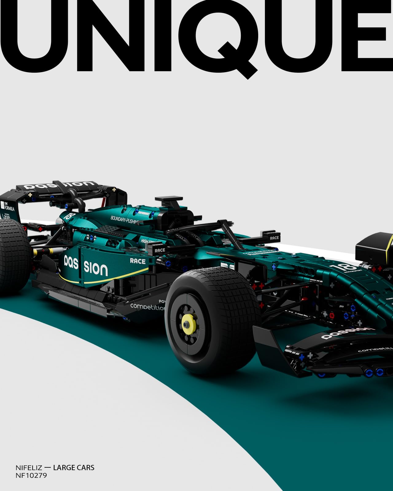 Foto 4 pulgar | Set De Construcción Nifeliz Am24, Coche De Carreras De Fórmula 1, Escala 1:8 - Venta Internacional.