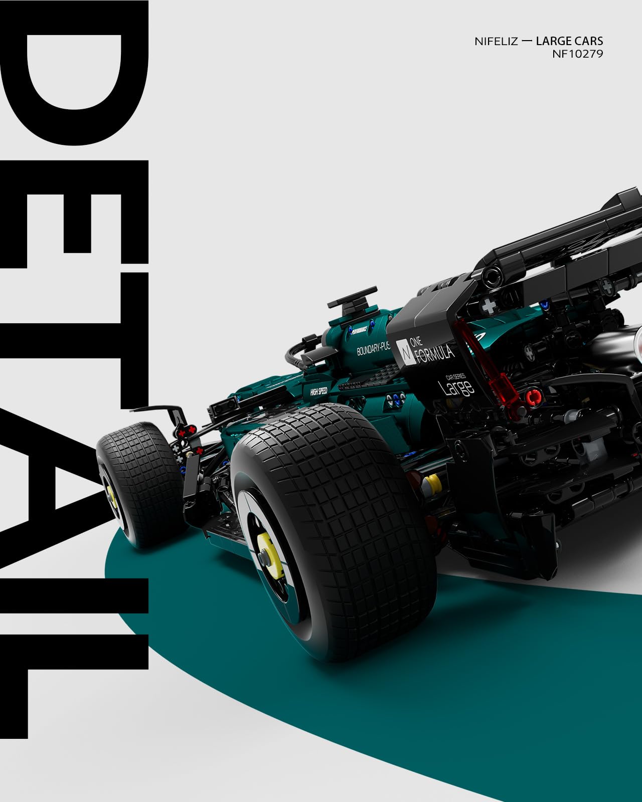 Foto 6 | Set De Construcción Nifeliz Am24, Coche De Carreras De Fórmula 1, Escala 1:8 - Venta Internacional.