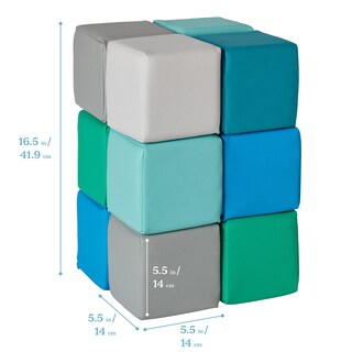 Foto 2 | Building Blocks Ecr4kids Softzone Patchwork Para Niños Pequeños, 12 Piezas - Venta Internacional.